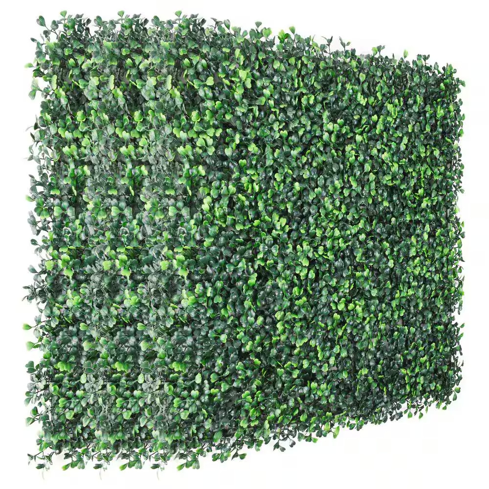 12- Pieces 20 In. X 20 In. Artificial Grass Wall Panels Faux Boxwood Hedge Artif