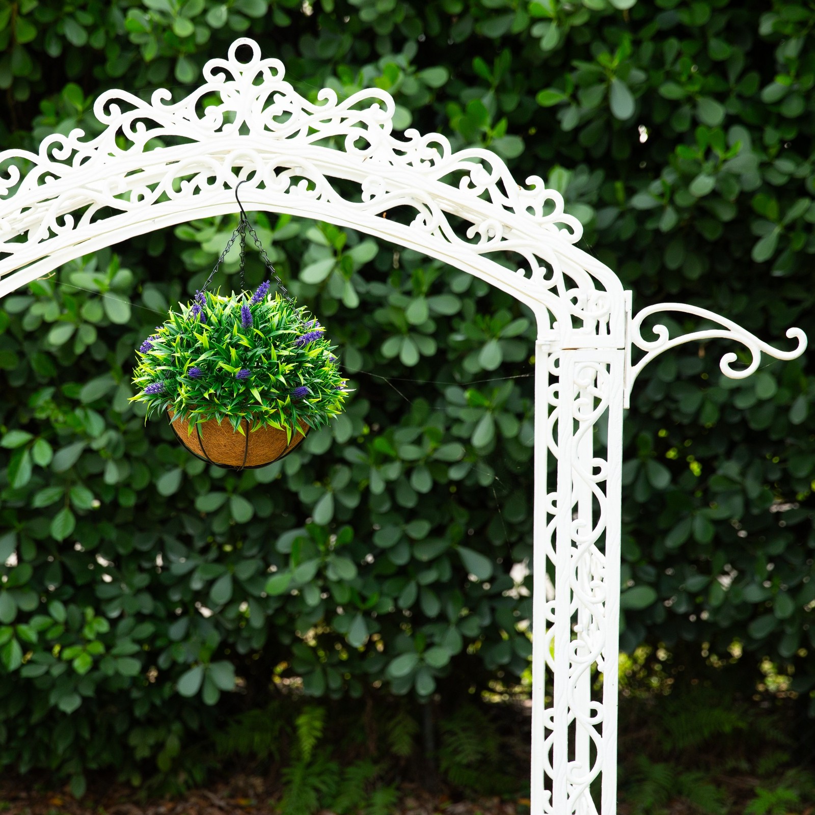 Nearly Natural 18″ UV Resistant Artificial Lavender Hanging Basket