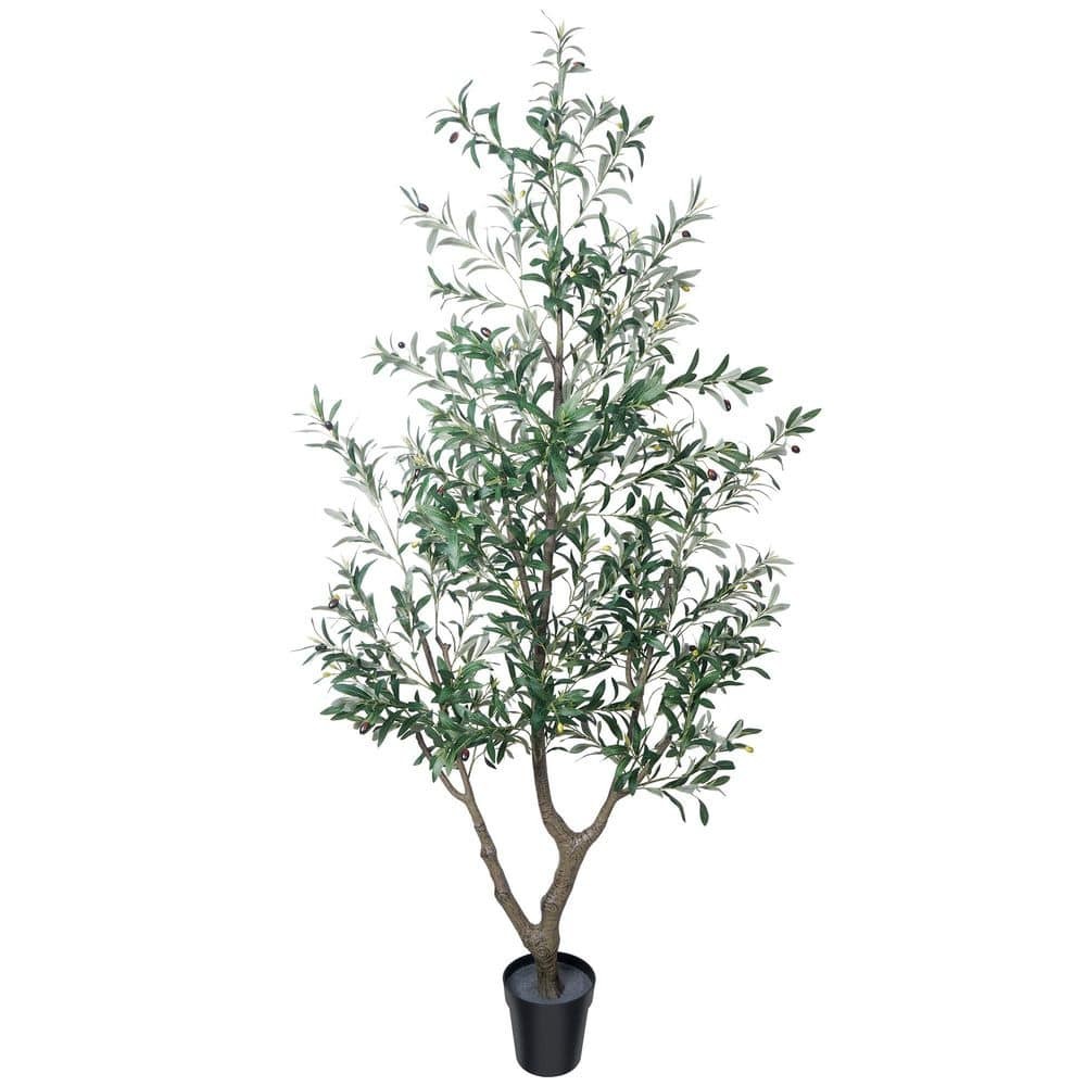 7 Ft. Artificial Olive Tree Faux Plant in Pot for Indoor and Outdoor Decor New