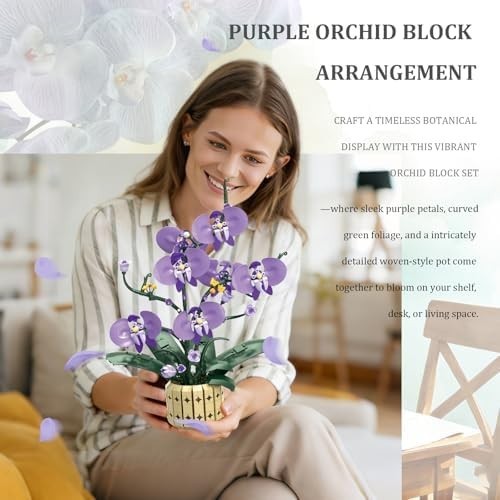 Botanicals Orchid Flower Kit, Flower Pot Set, Compatible with B0G1TBotanical Col