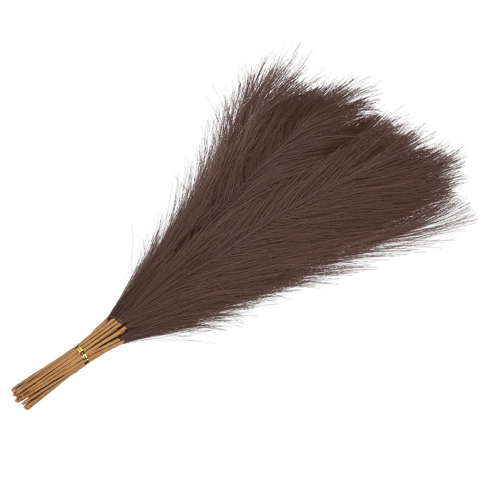17.7in Pampas Grass Decor, 50pcs Artificial Pampas Grass Bulk, Dark Brown