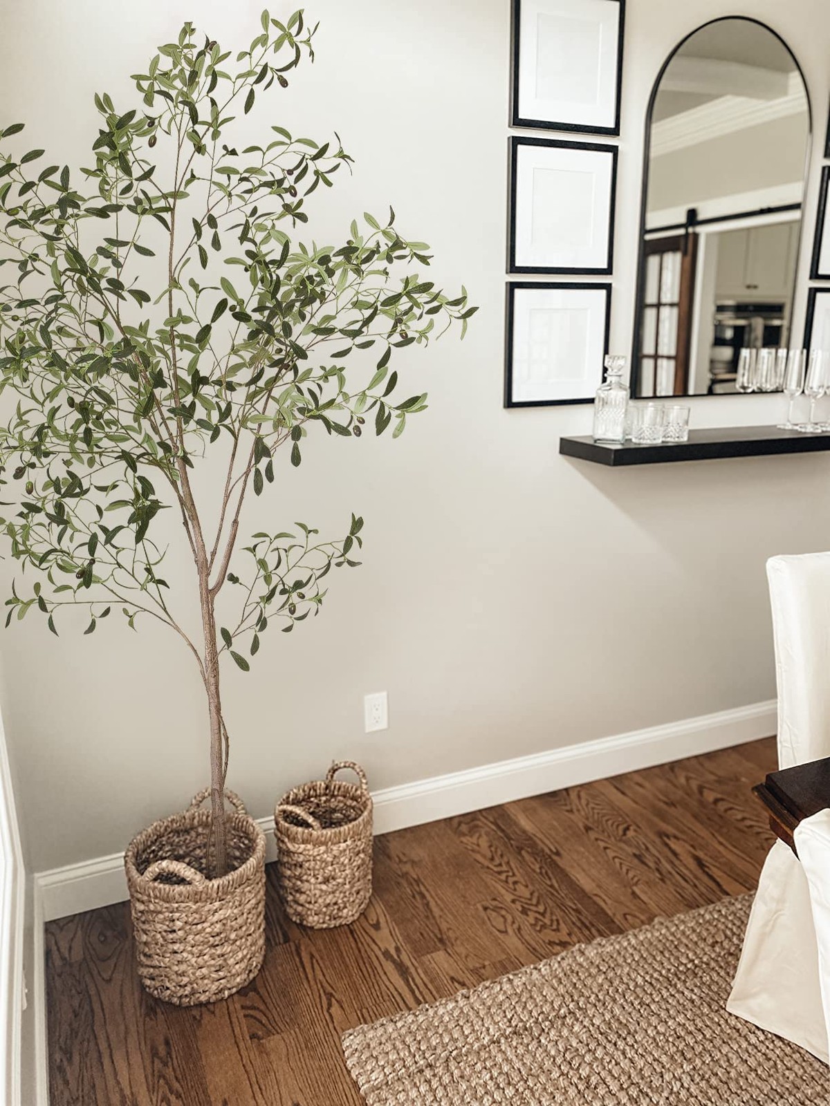 Artificial Olive Tree Tall Fake Potted Olive Silk Tree with Planter Large Fau…