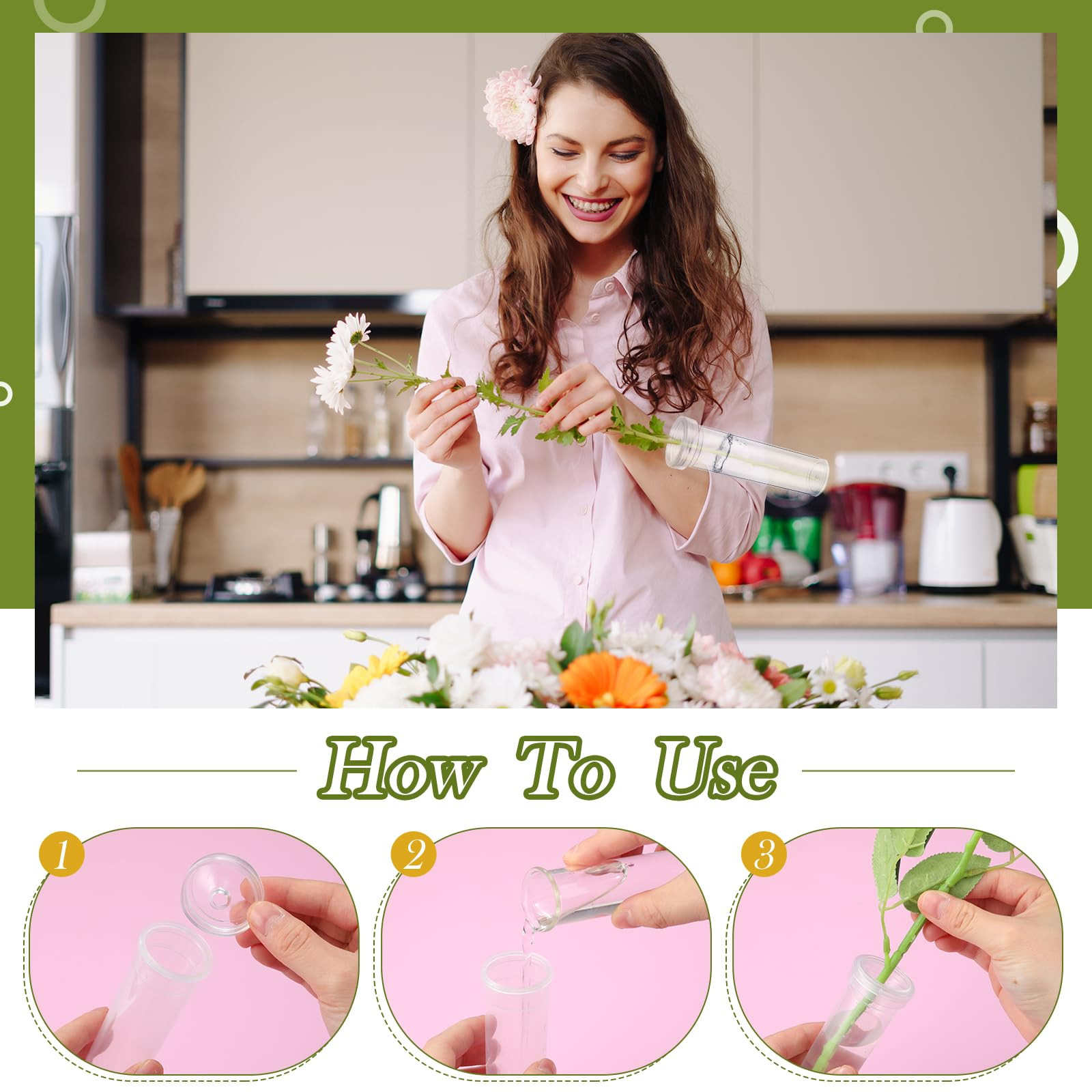 50 Pcs 60ml Floral Tubes for Milkweed Water Tubes for Flowers Large Floral Wa…