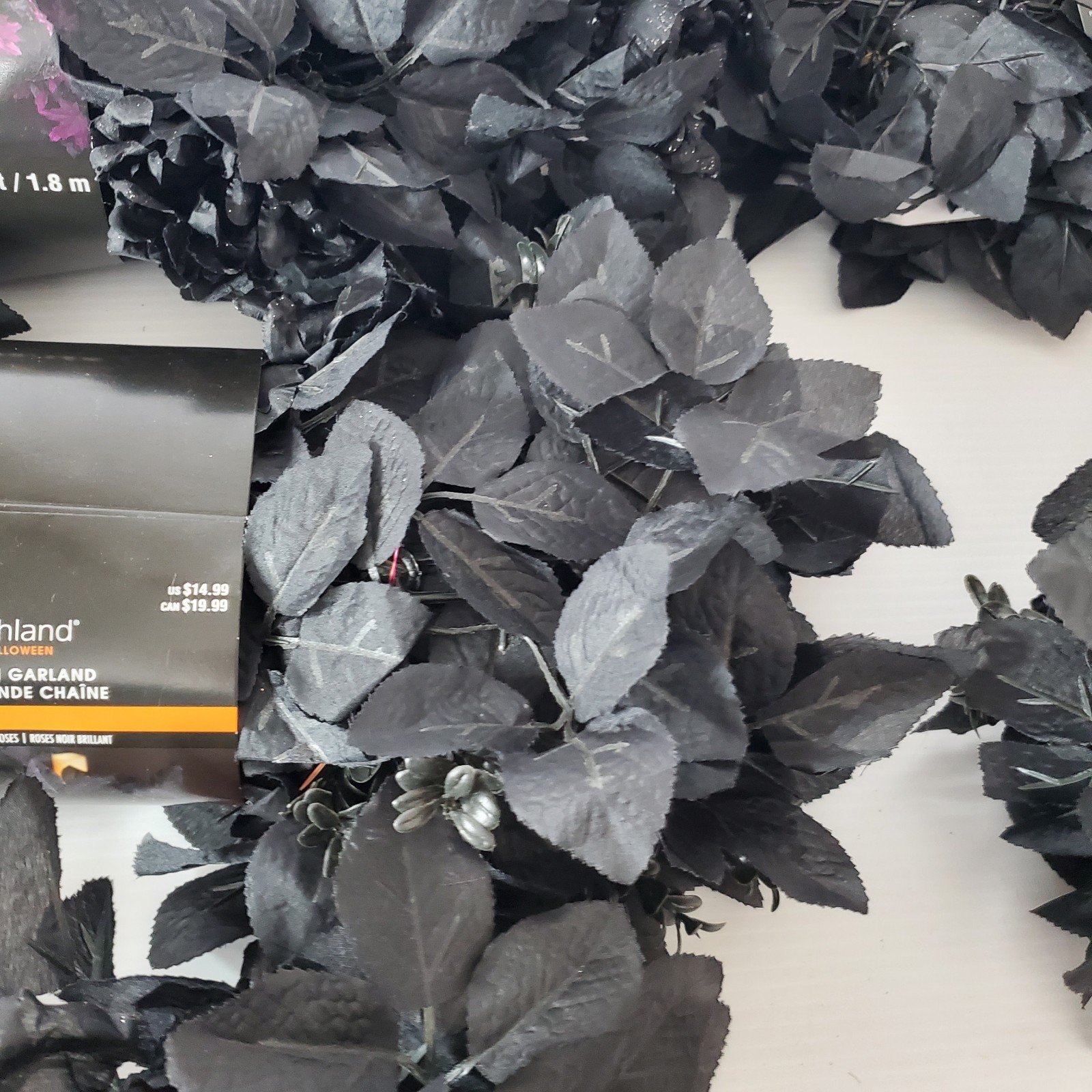 Ashland Halloween Gothic Chain Garland Glitter Black Rose 6ft Each Lot Set Of 8