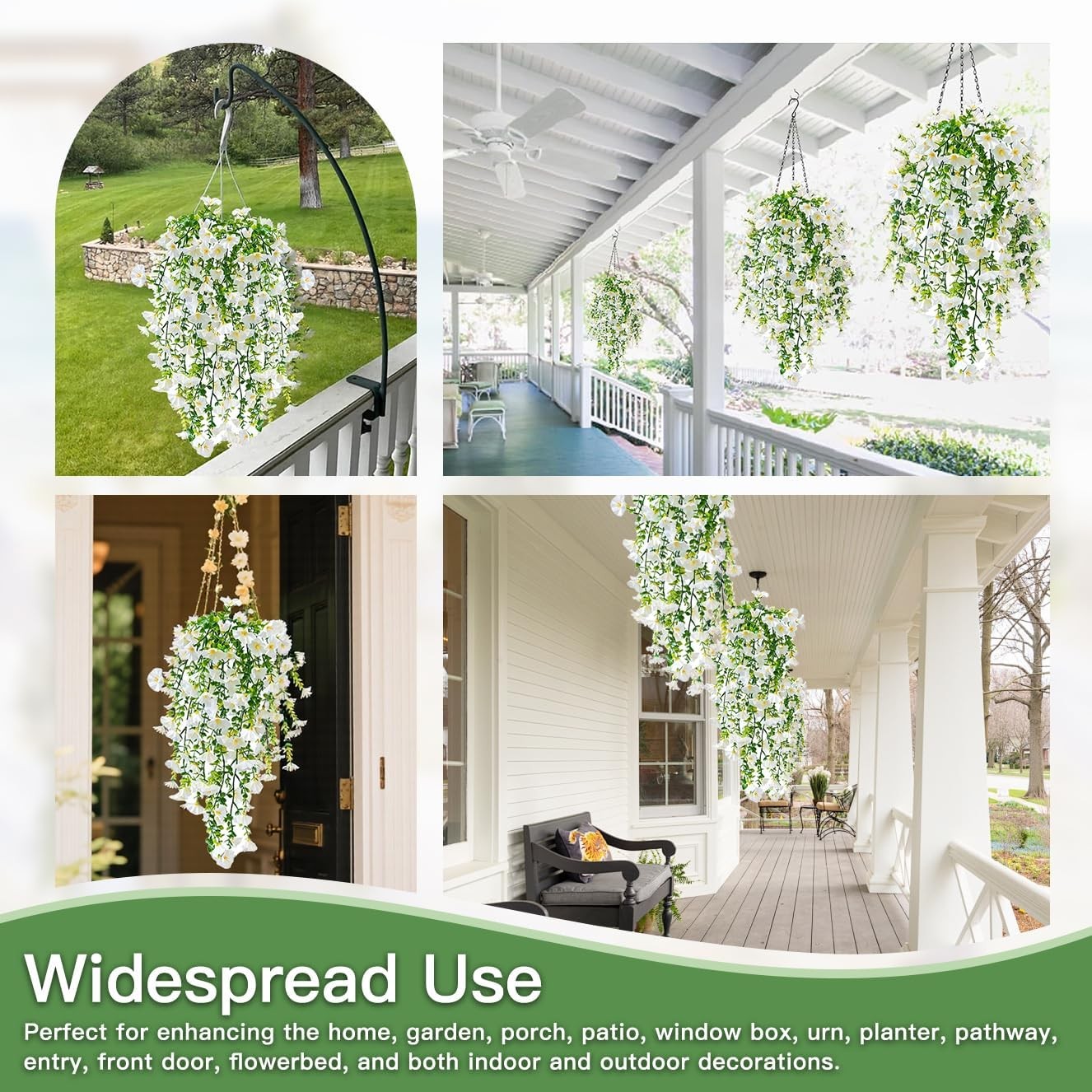 Artificial Flowers for Outdoors Fake Morning Glory Hanging Flower Decoration, 2