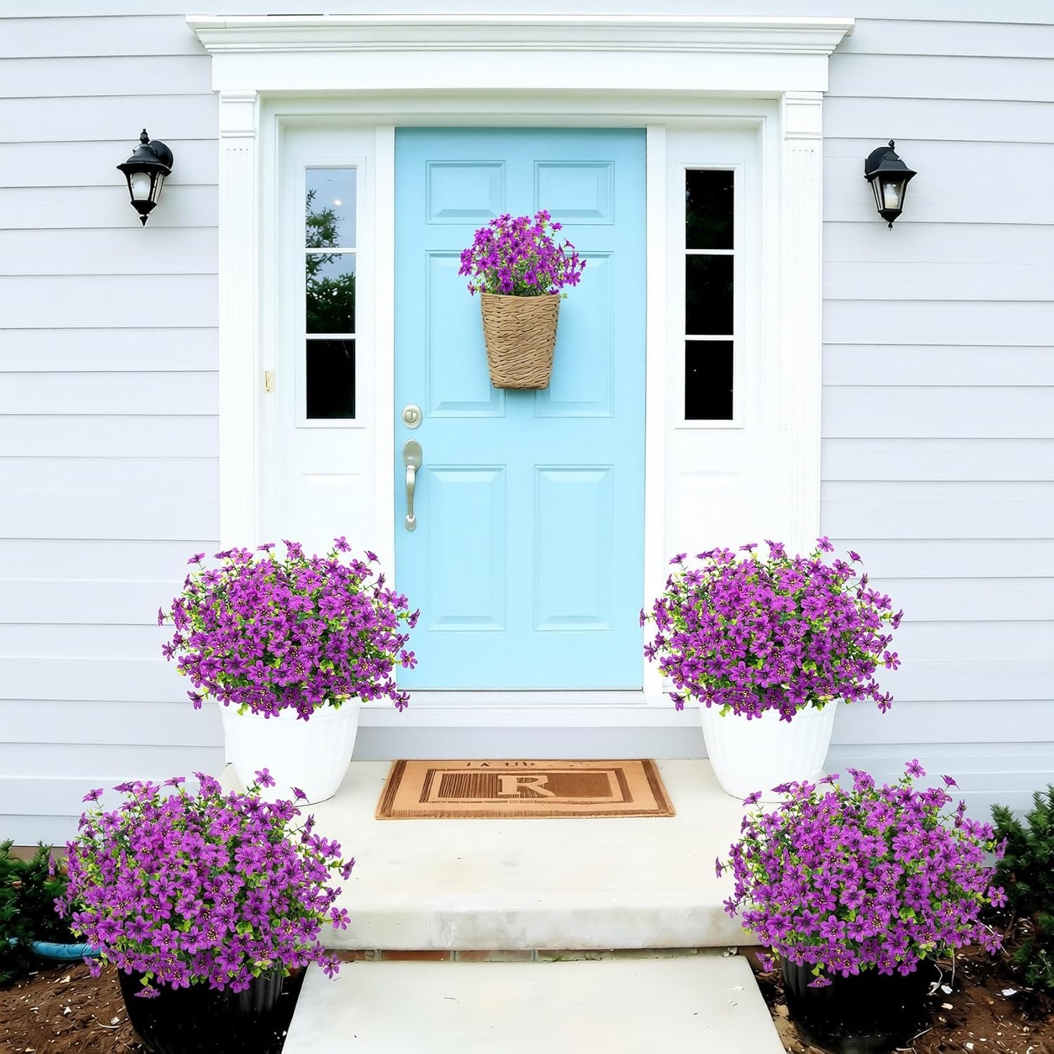 20 Bundles Fake Flowers Spring Artificial Flowers for Outdoors UV Resistant for