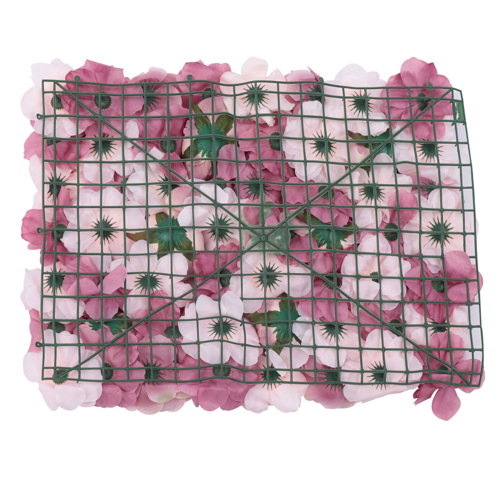 6Pcs 24*16in Artificial Flower Wall Panels Pink Mauve Silk Rose Backdrop Decor