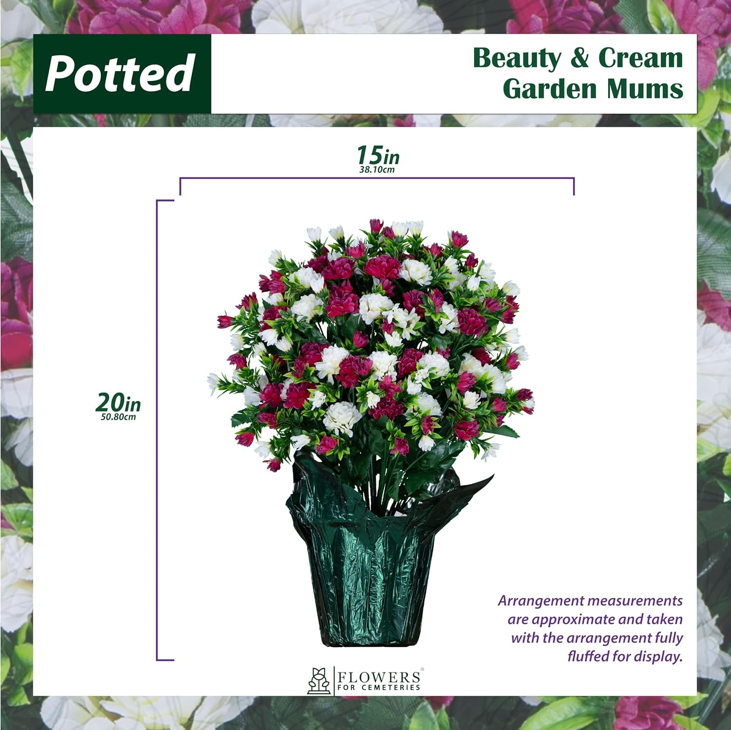 Artificial Flowers Weighted Pot Bouquet Decoration – Height 18″-20″ – Fade Resis