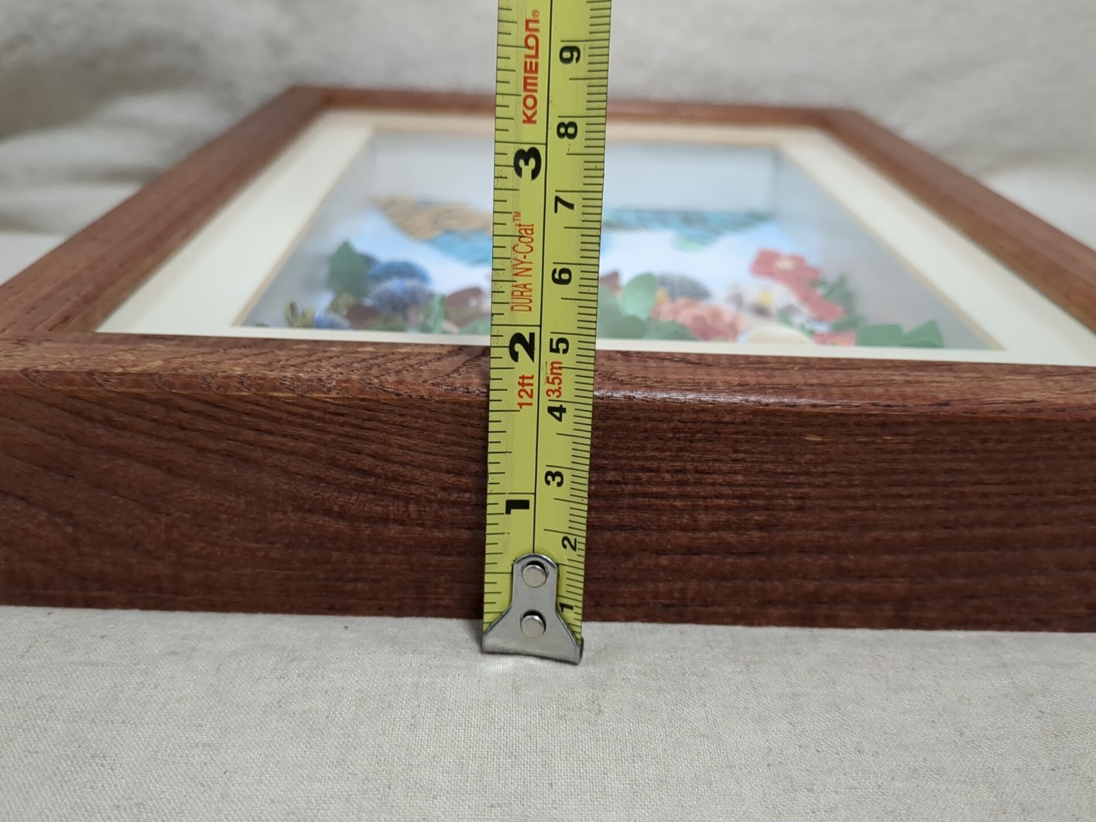 Wood Framed 3D Floral Wall Hanging Art Home Office Decor Set Of 2