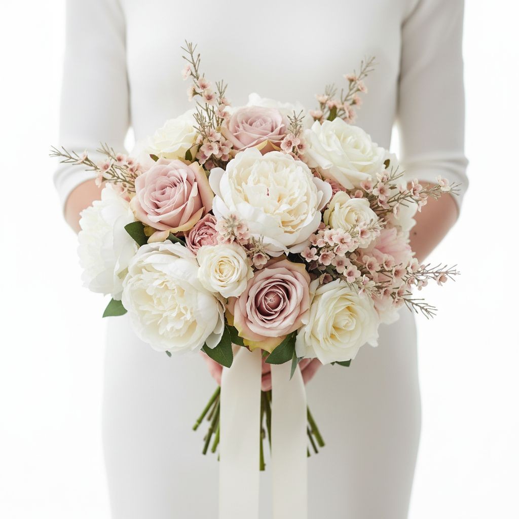 Blush Pink Dogwood Stems Two Tone Wax Flower Faux Floral Pink White Tips Wedding
