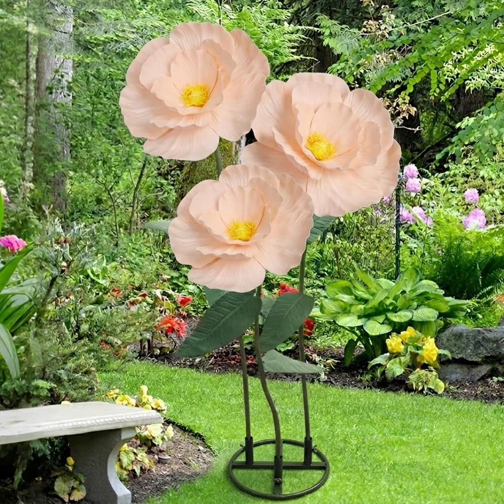 Artificial Flower Giant Flowers for Decoration, Large Artificial Foam Poppy F…