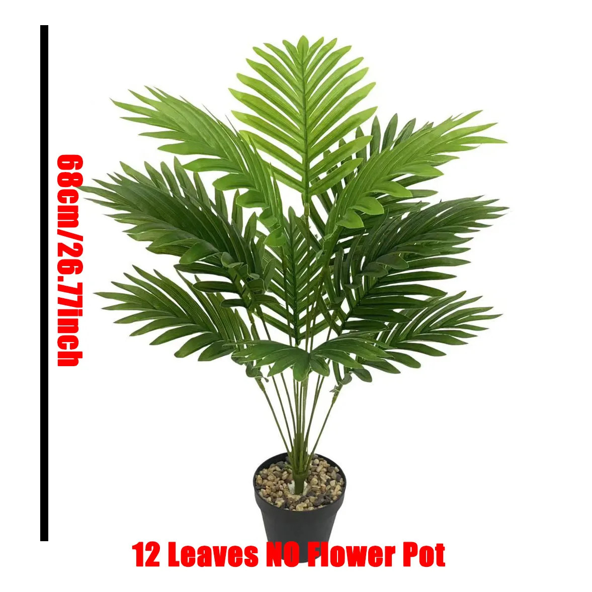 Durable 65-128cm Large Artificial Palm Tree Tropical Green Leaves Fake Plant