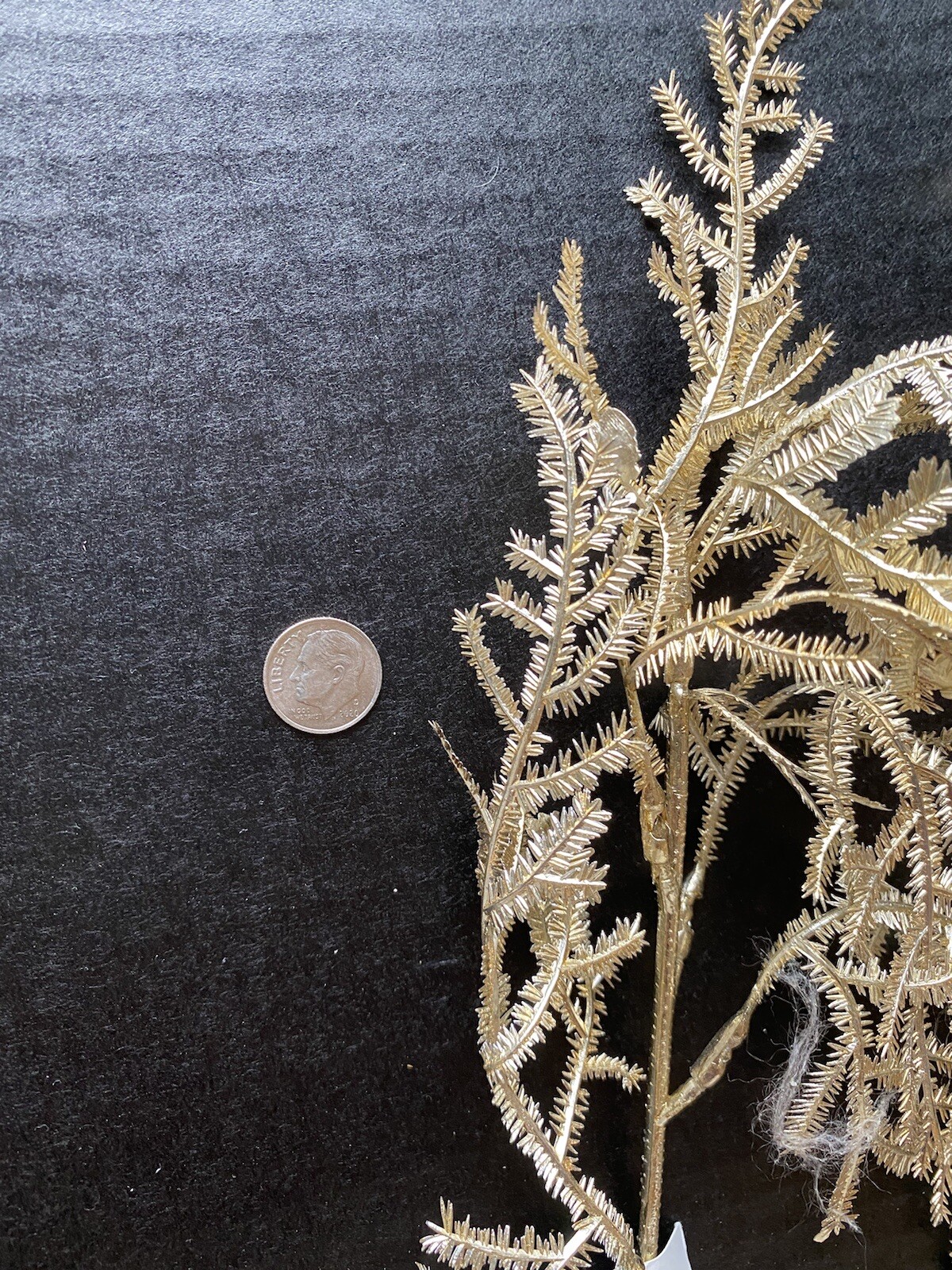 Vintage Plastic Gold Stems of Leaves Ferns Christmas Decor Craft Wire Floral -2