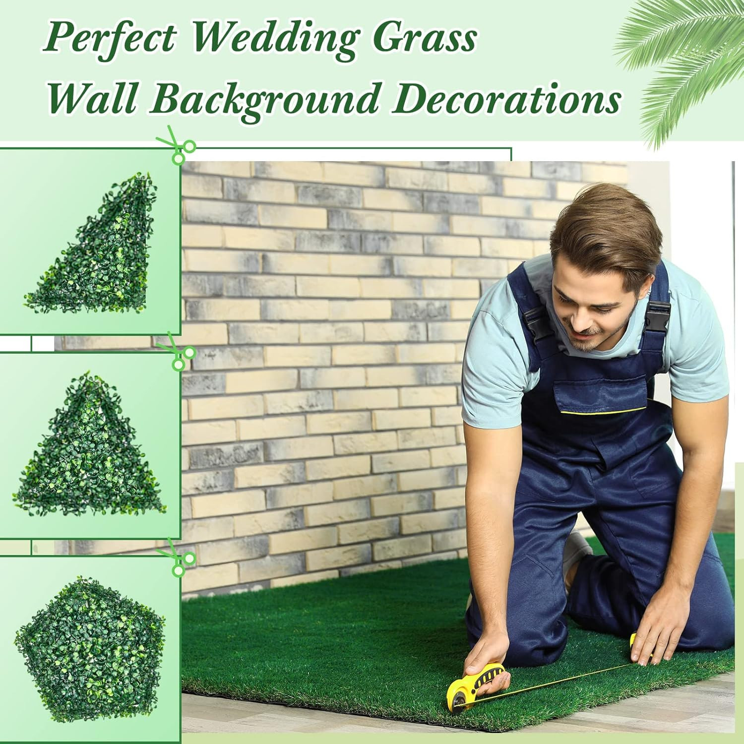24 Pcs 10 X 10 Inch Faux Grass Wall Panels Artificial Boxwood Panels Outdoor Pri