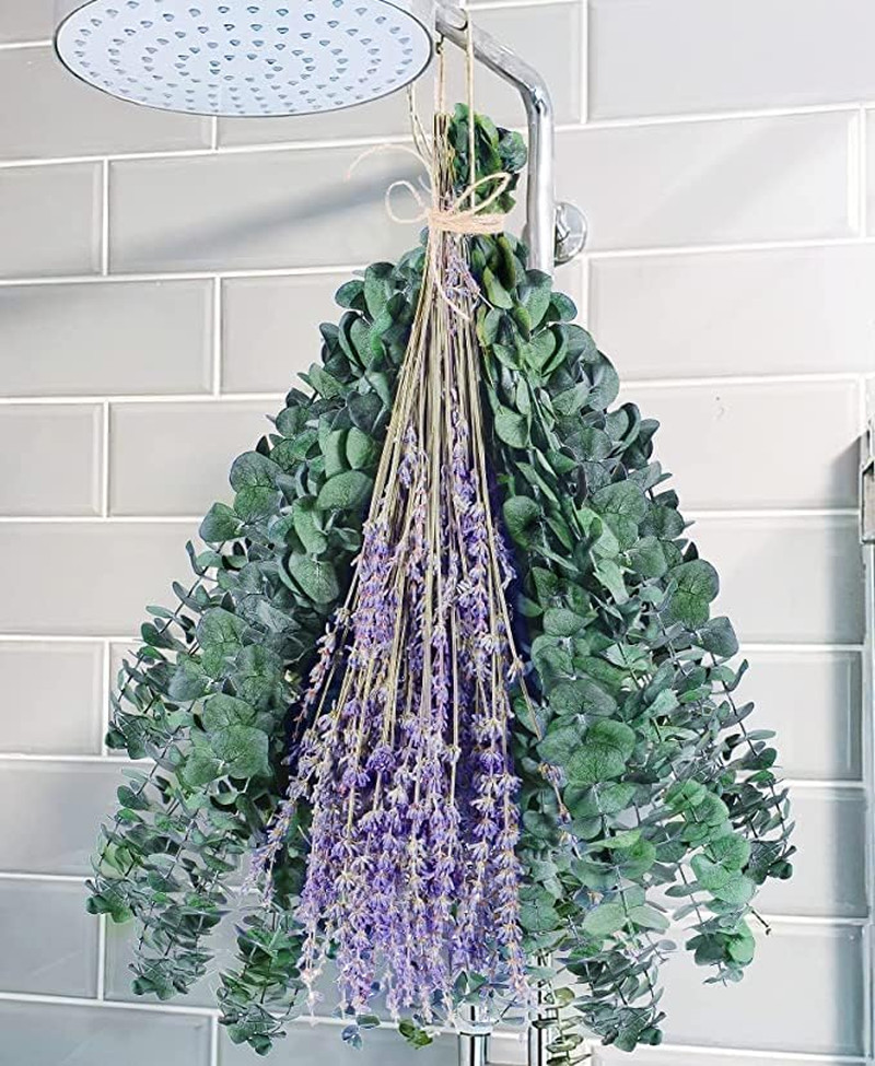 115 Pcs Eucalyptus Stems & Lavenders Flowers Bundles for Shower, 17” Upgrade Ha