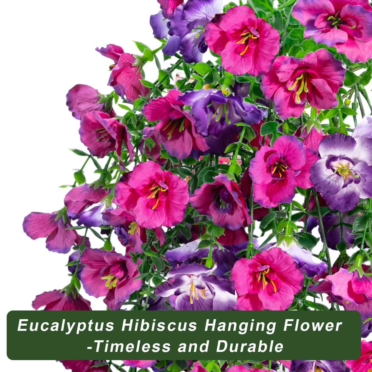Artificial Hanging Flowers for Outdoors Decor, Fake Silk Hibiscus Long Traili…