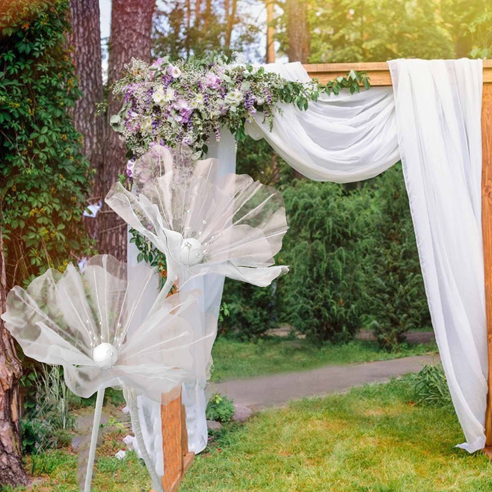60cm Poppy Wedding Mesh Flower Aisle Decor