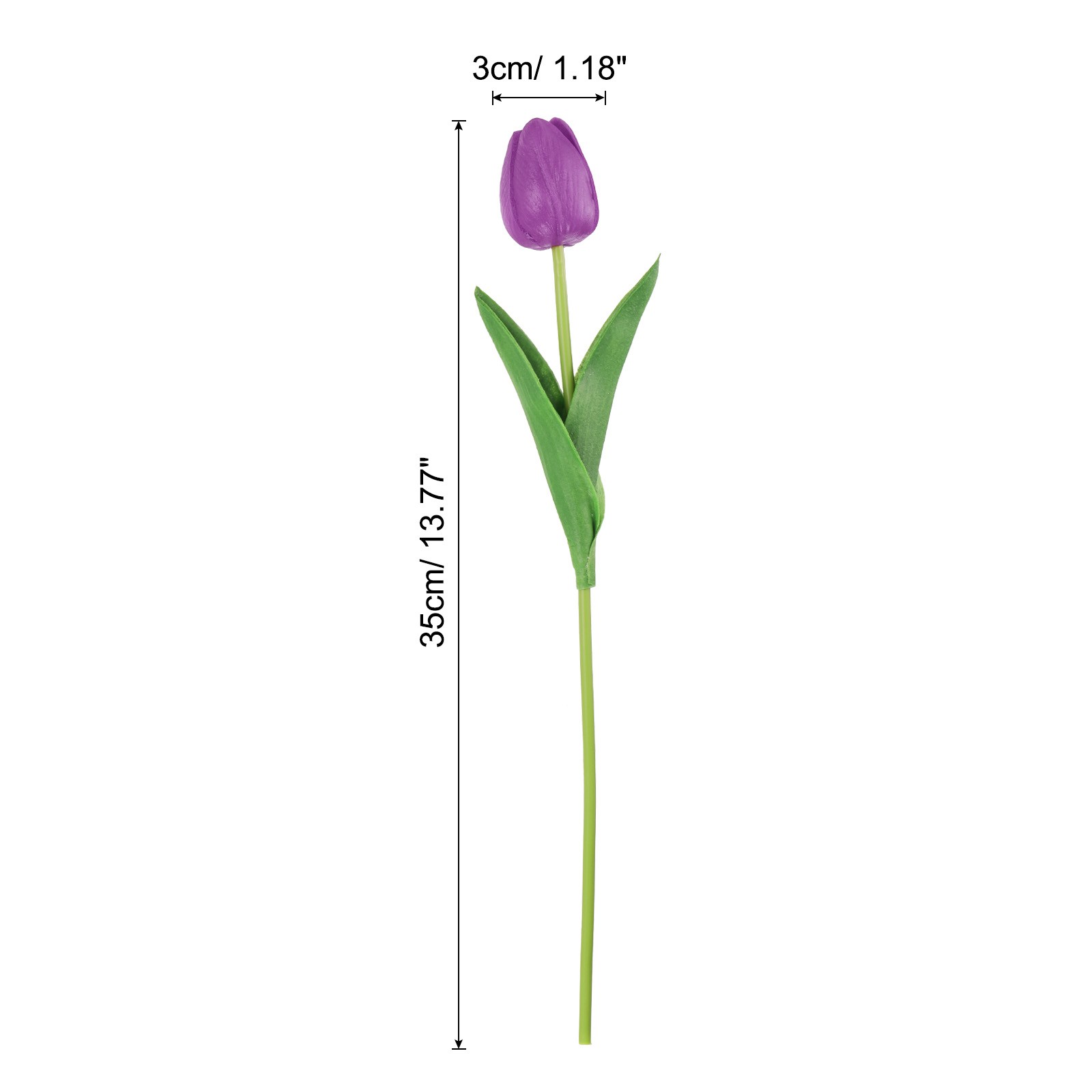 24Pcs Fake Tulips Artificial Flowers PU Tulips with Stems Purple