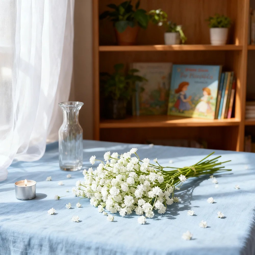 30Pcs Baby Breath Artificial Flowers Fake Babys Breath Gypsophila Flowers Bulk