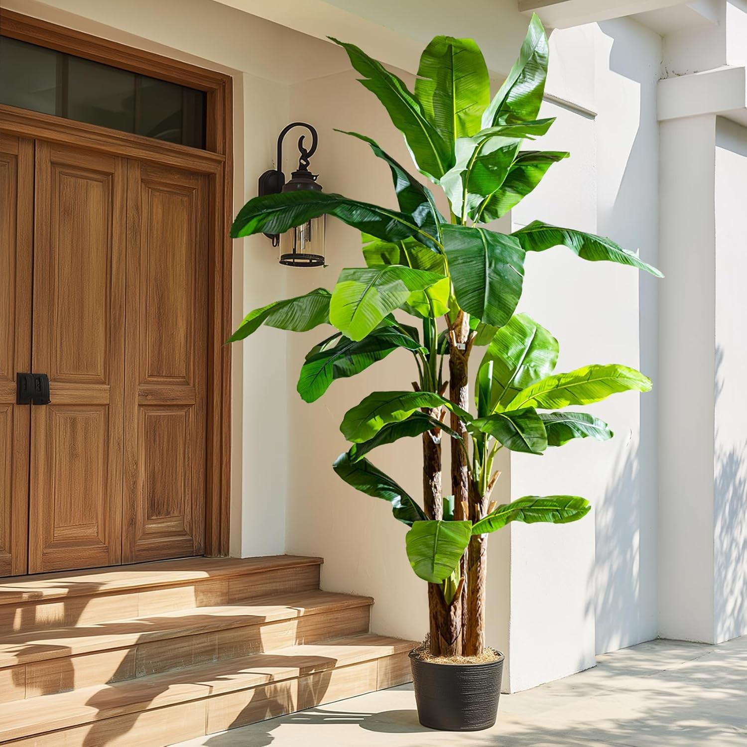 9FT Artificial Banana Tree Tall Fake Banana Leaf Plant Faux Banana Silk Tree Fau