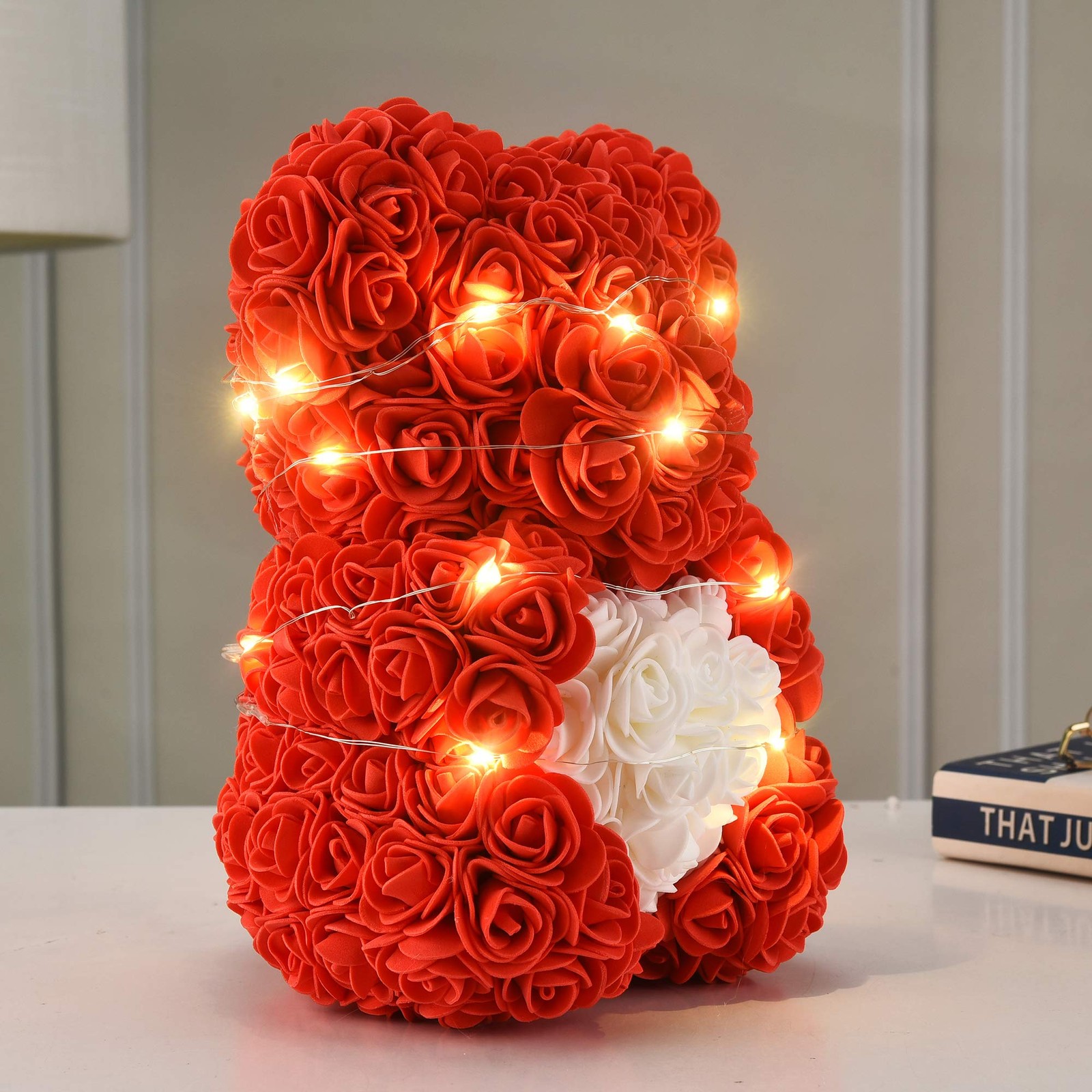Rose Flower Bear – Hand Made Rose Teddy Bear, Best Artificial Decoration Gift…