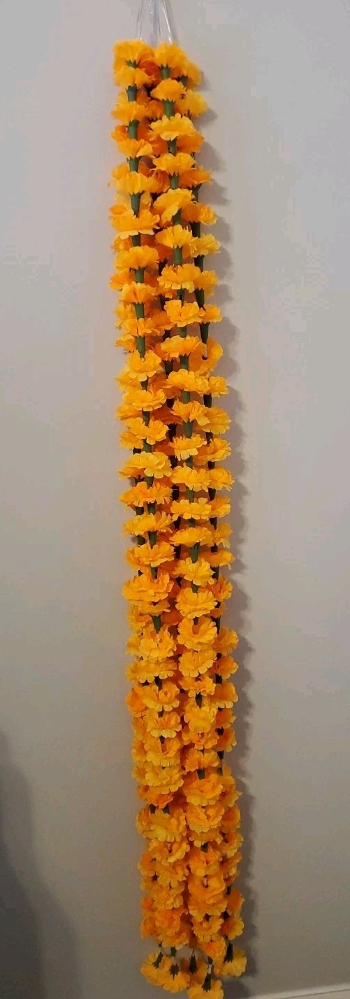 5 Pc Set Artificial Marigold Flower Garlands Diwali Indian Wedding Decoration