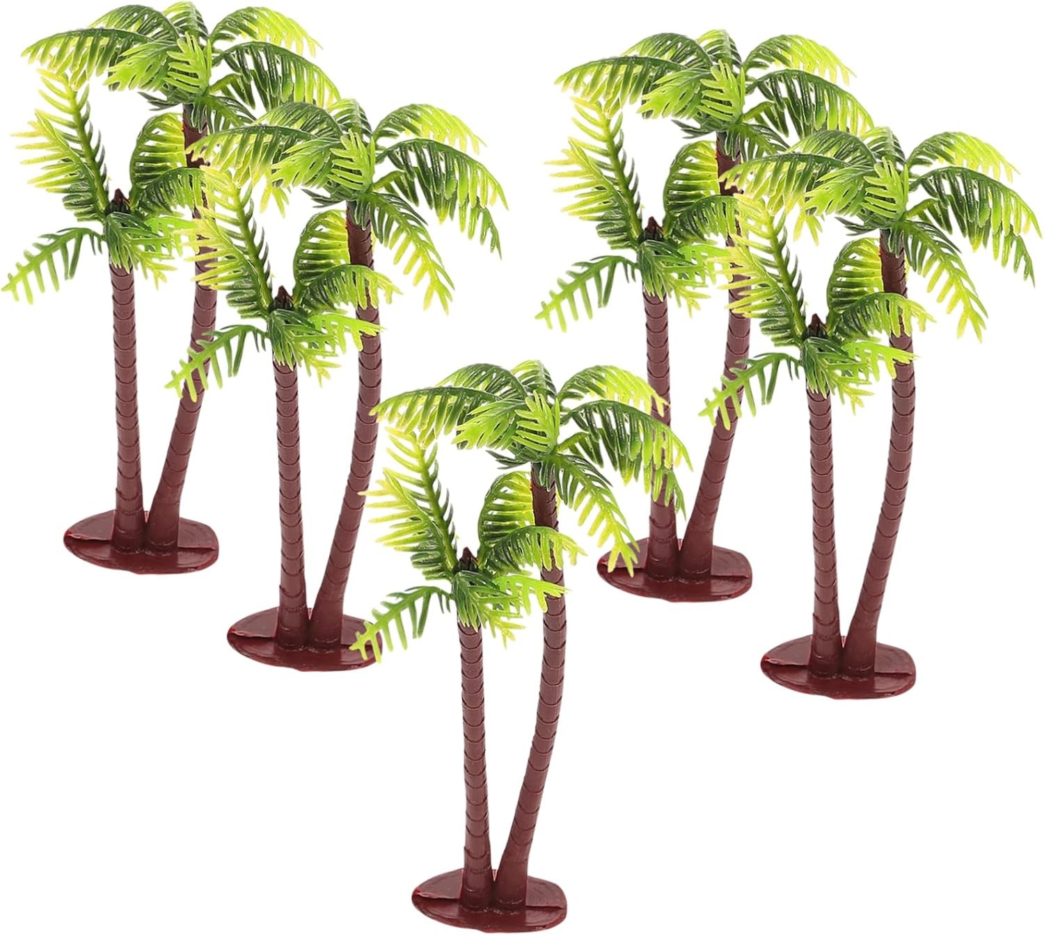 5Pcs Imitation Palm Tree Tropical Mini Palm Mini Tree Figurines Rainforest