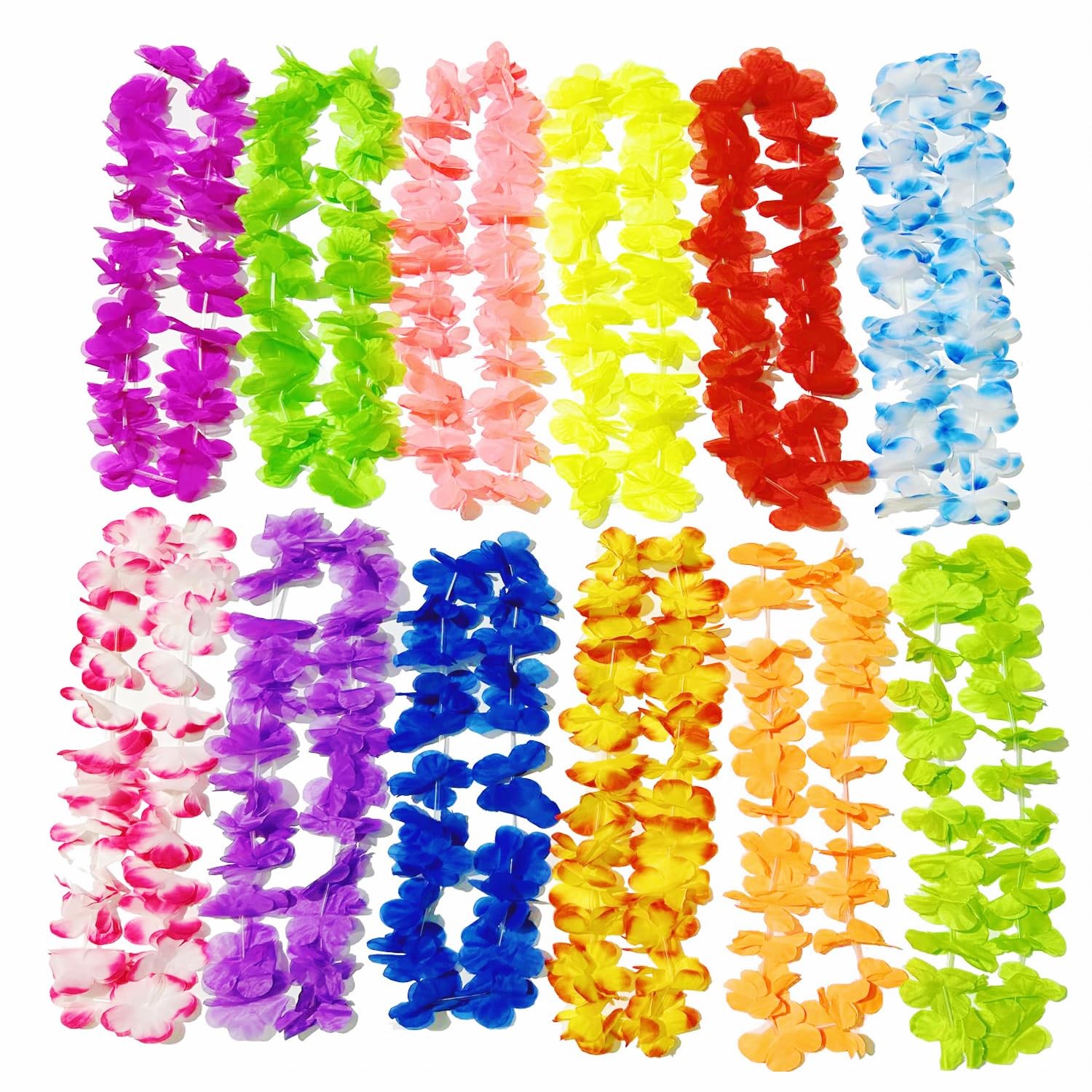 Hawaiian Leis 100 PCS Hawaii Flower Leis for Tropical Luau Party Decorations