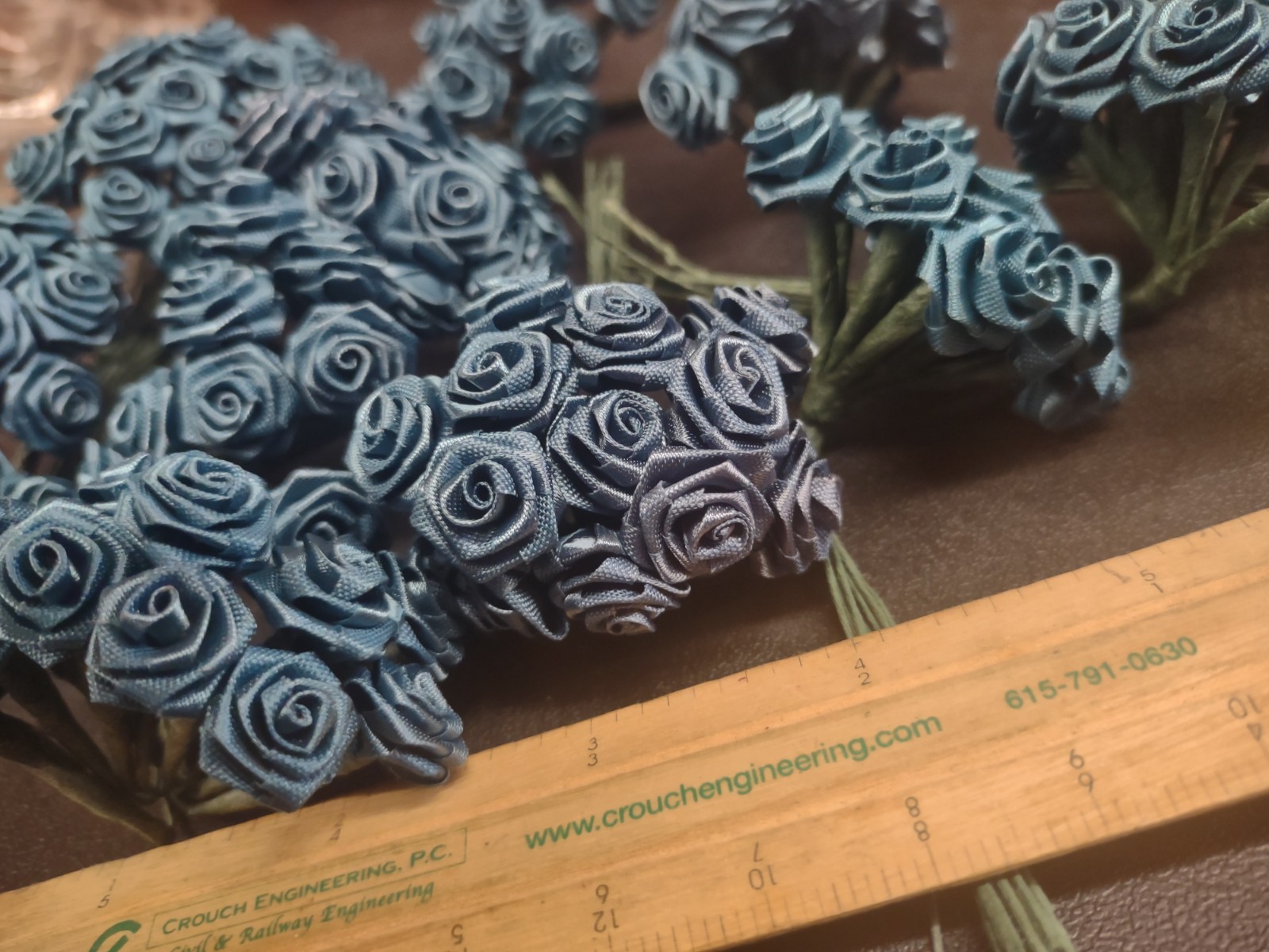 Mini Ribbon Roses, Teal Blue, 144 Pieces: Corsage, Bouquet, Millinery, Baskets