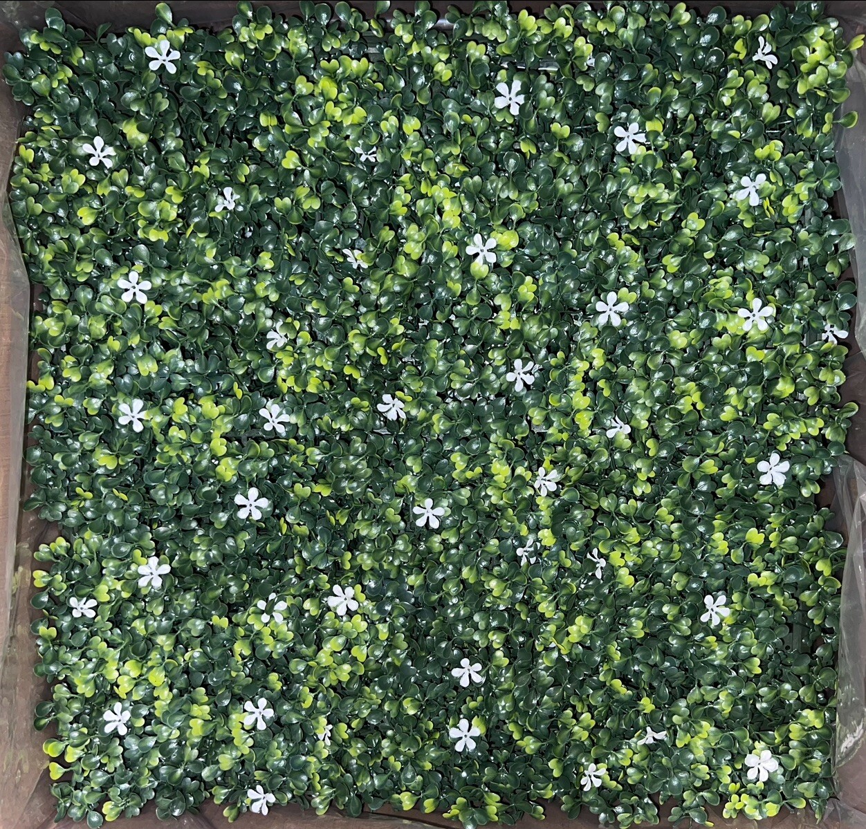 6pc Artificial Panel 18″x18 Milan w/ White Flowers Hard Base Privacy Screen Wall