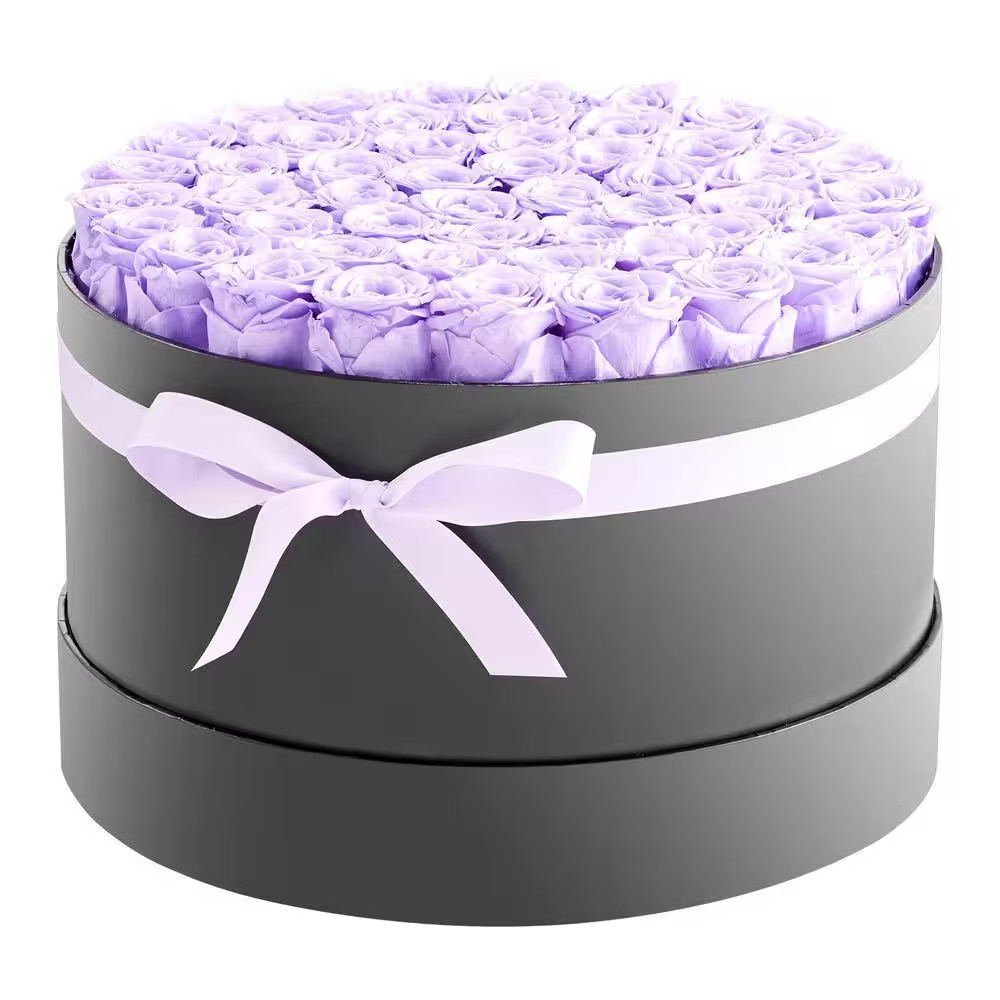 Artificial Forever Flowers 50-Preserved Roses in a Box, 6.5 In. H Eternal Flower
