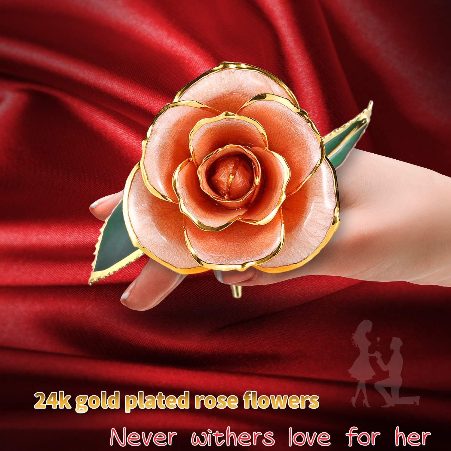 24K Gold Rose, Gold Dipped Rose Made from Real Rose Best Gifts for Her and Great