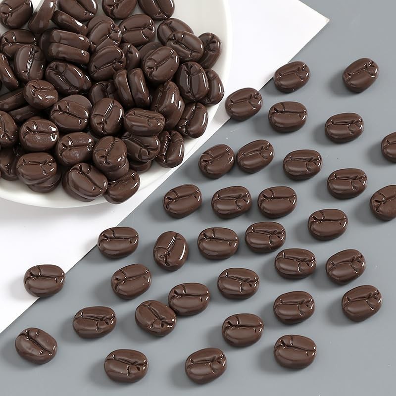 200 PCS Artificial Coffee Beans Simulation Resin Mini Faux Photography Props