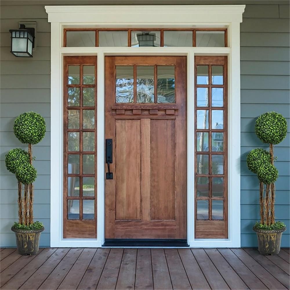 Pemberly Row Artificial Topiary Triple Ball Tree Plant w/ UV Resistant in Green