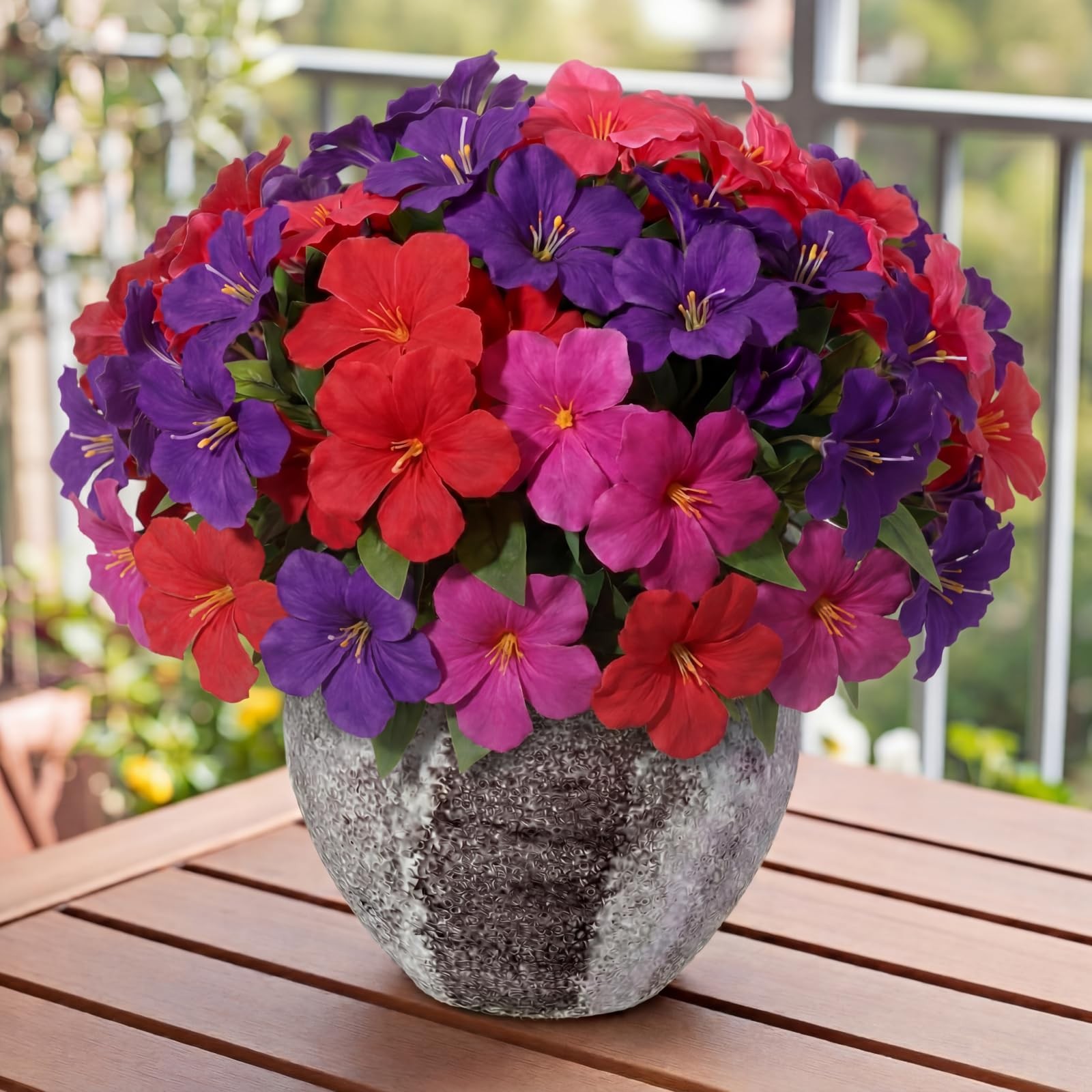 66 Heads Artificial Flowers for Outdoors Decoration, UV Resistant Silk Faux A…
