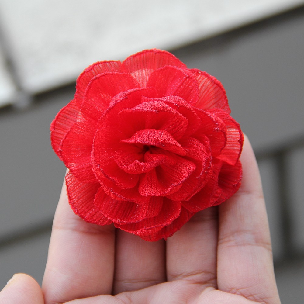 6cm Rose Camellia Chiffon Fabric Flower For Wedding Invitation Artificial Flower