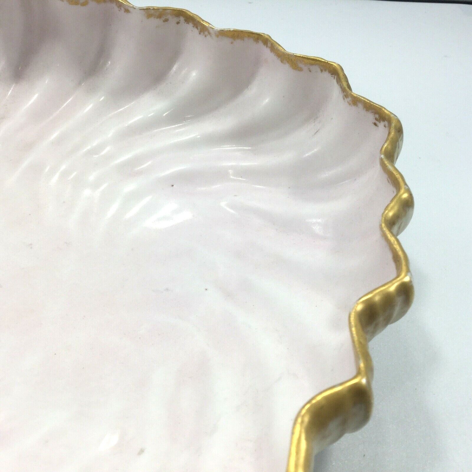 Vintage Leonard Vienna Austria Square Dish or Bowl Gilded Shell Pink