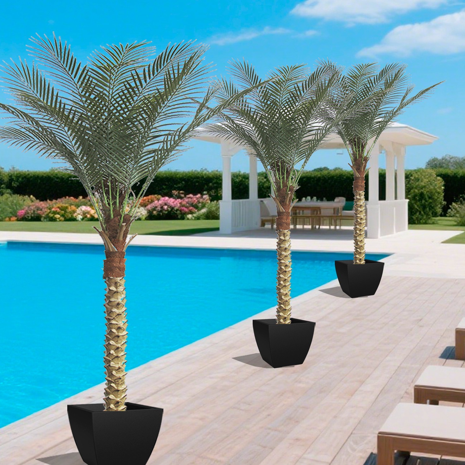 180 cm Tall Artificial Coconut Palm Tree 2 Pack Fake Green Decor Floor Plant