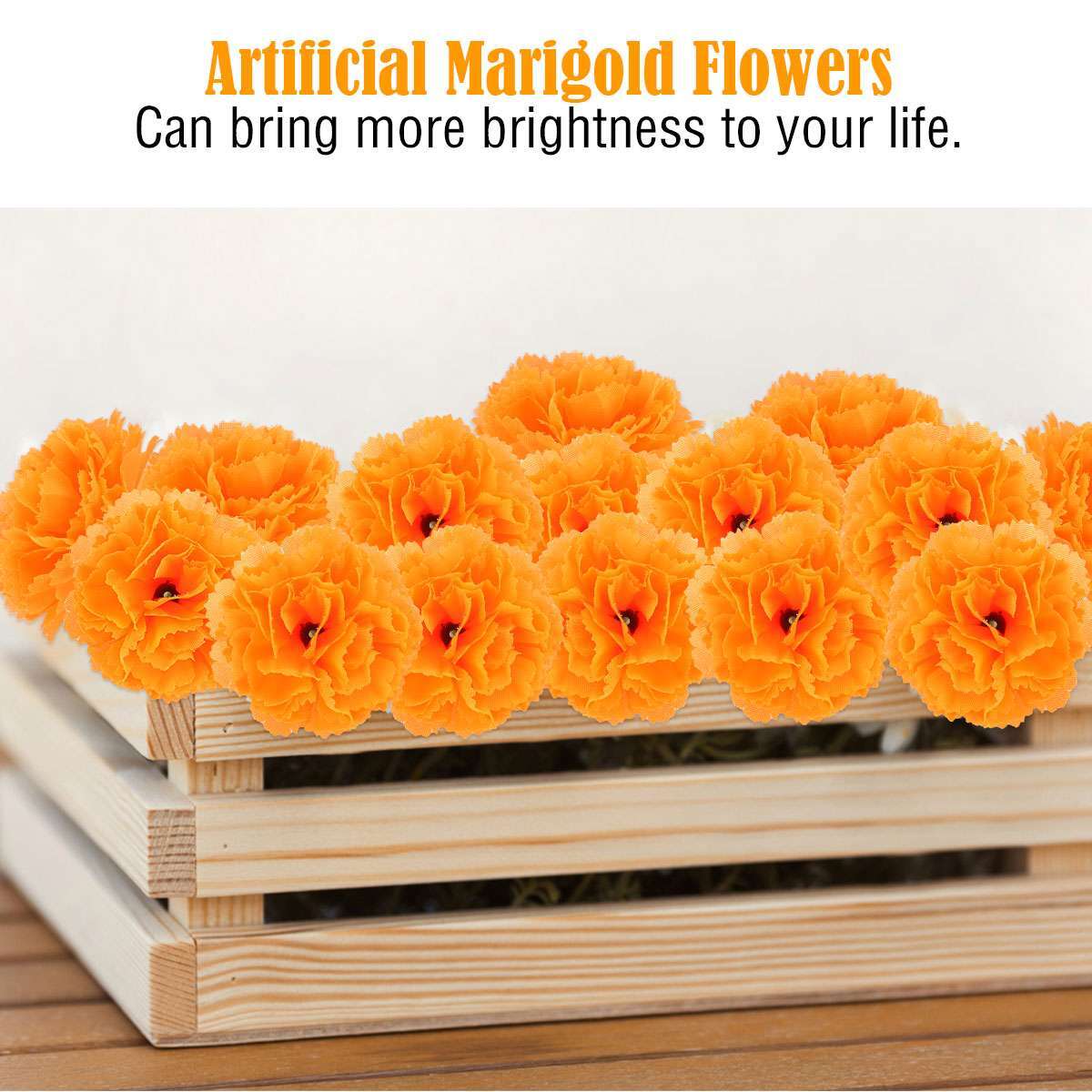 30 Pcs Marigold Flower Heads Artificial Flowers Day of The Dead Halloween Party