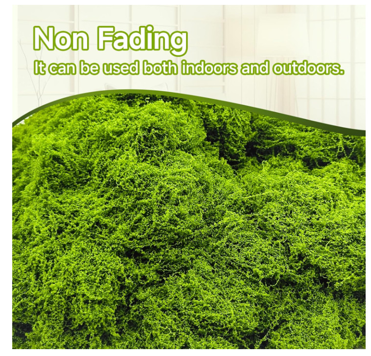 Fake Green Moss for Potted Plants Indoor, 5.3oz for Fairy Garden or Crafts, DIY