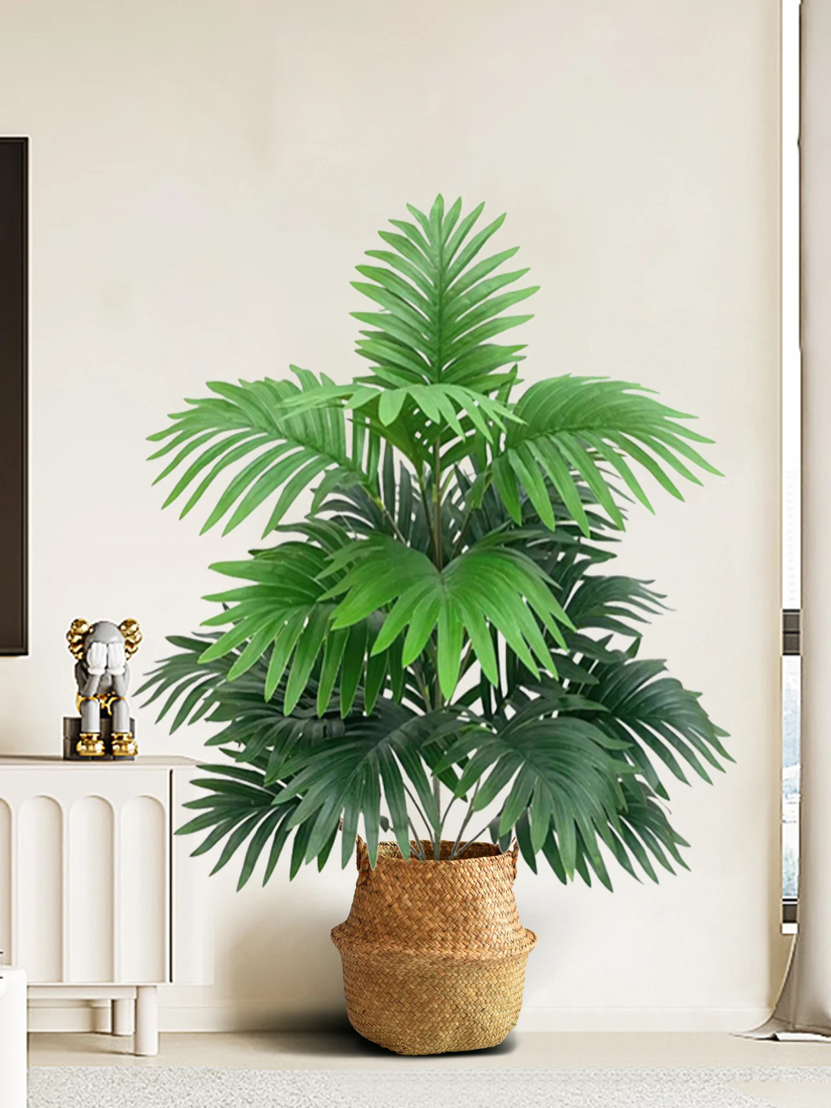 70-80cm Large Artificial Palm Tree Tropical Green Leaves Fake Plants Plastic…