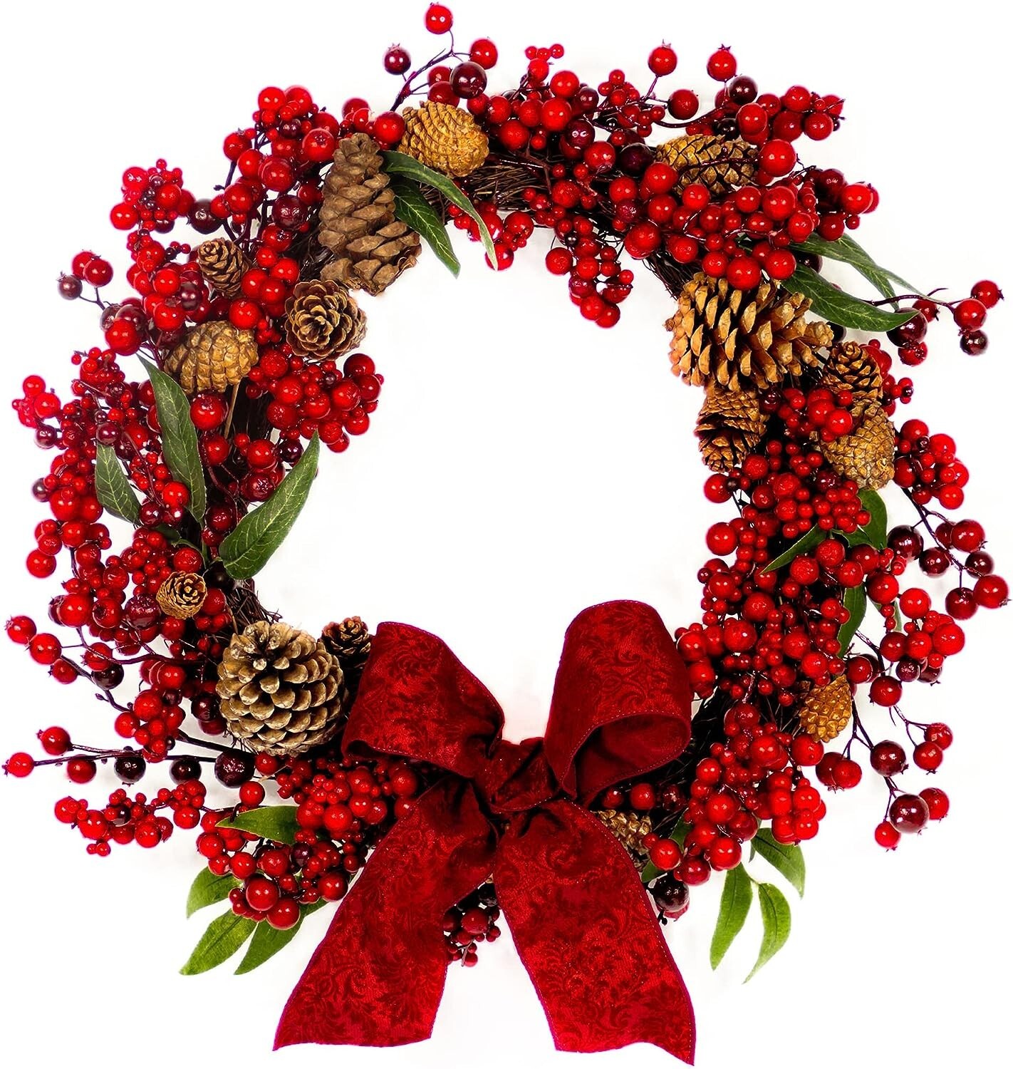 15 Pack Christmas Artificial Berry Picks 14″ Christmas Holly Berry Stem Branches