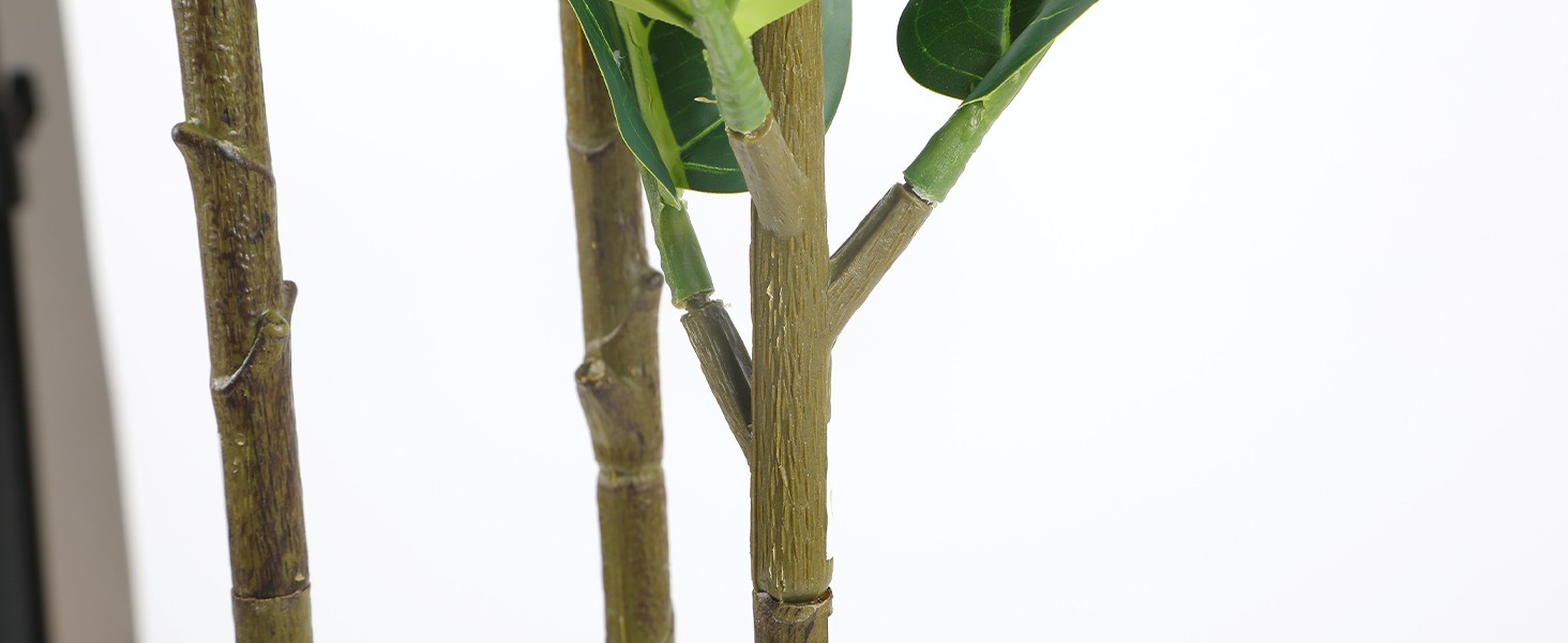 6FT Artificial Fiddle Leaf Fig Tree with White Planter Pot, 6 feet Tall Fake