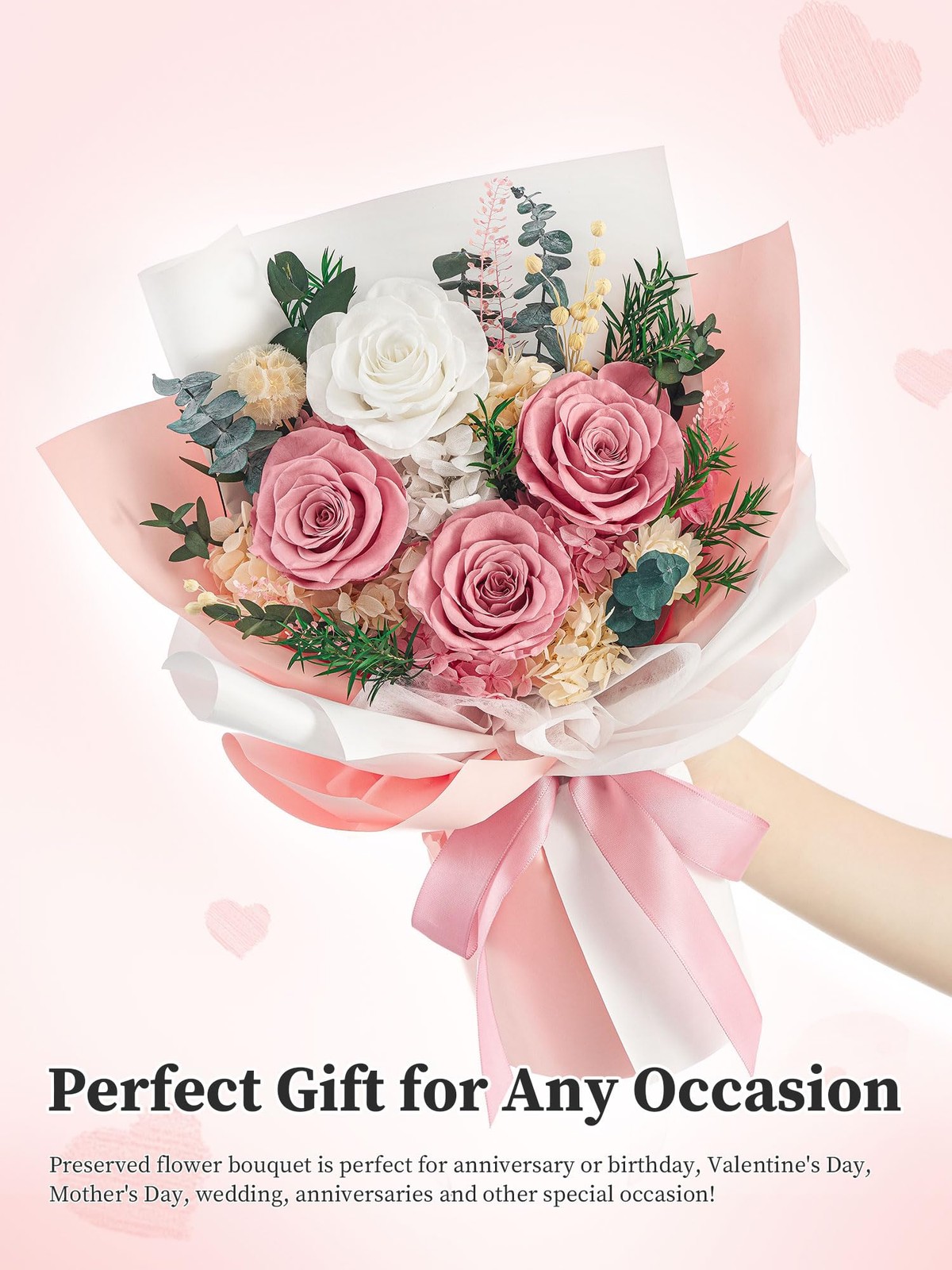 Preserved Flowers Bouquet, Forever Flowers for Delivery,Eteranl Roses, Dusty …