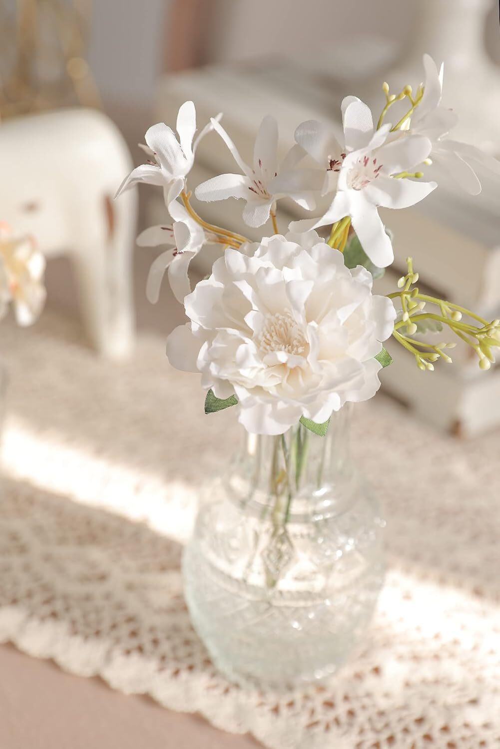 Fake Flowers Bulk Flower Leaves and Stems Arrangement DIY Wedding Bouquet