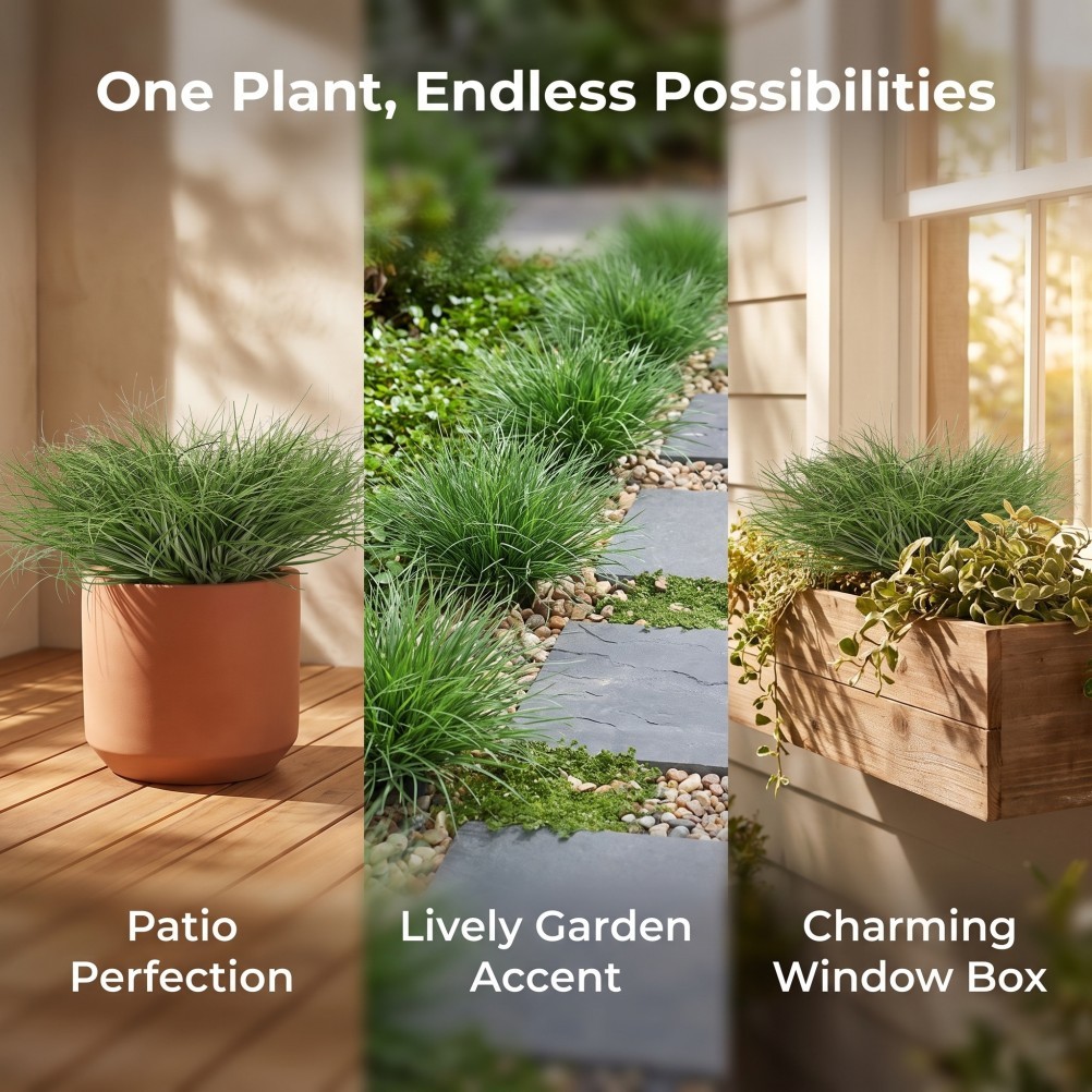 Lifelike Onion Grass: 12” Artificial Plant for Outdoor Balcony, Backyard,