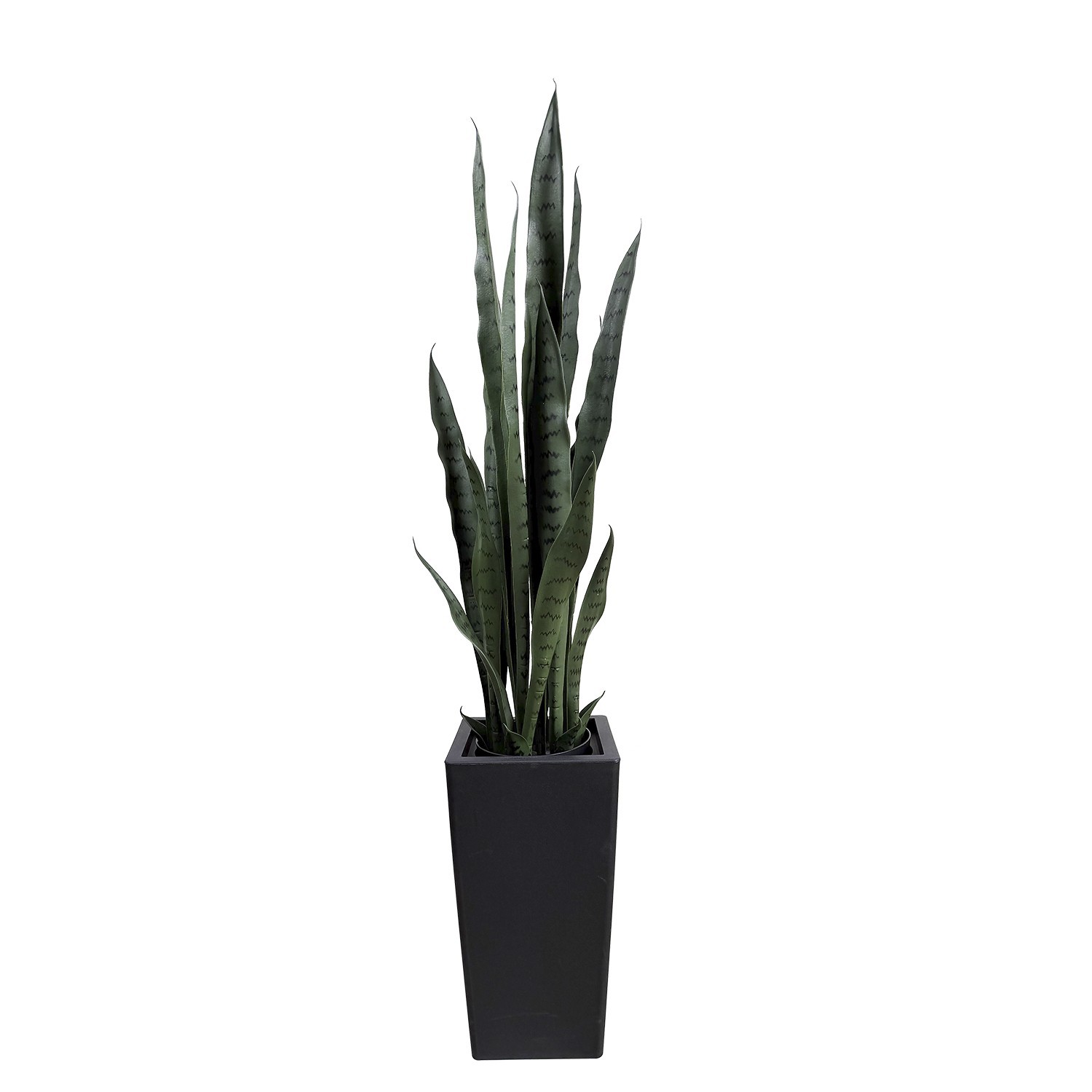 90cm Dark Tone Artificial Snake Plant with Tall Black Planter Realistic for Home