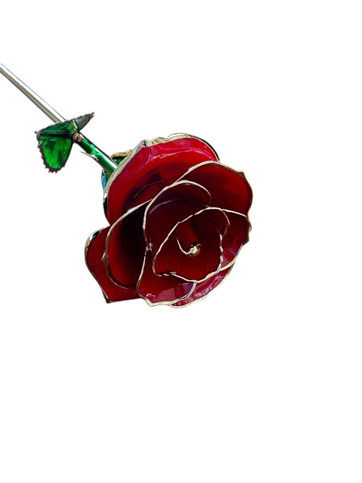 Chatoyer Fleur Forever Rose – 24K Gold Trim Infinity Red Rose w/ Box