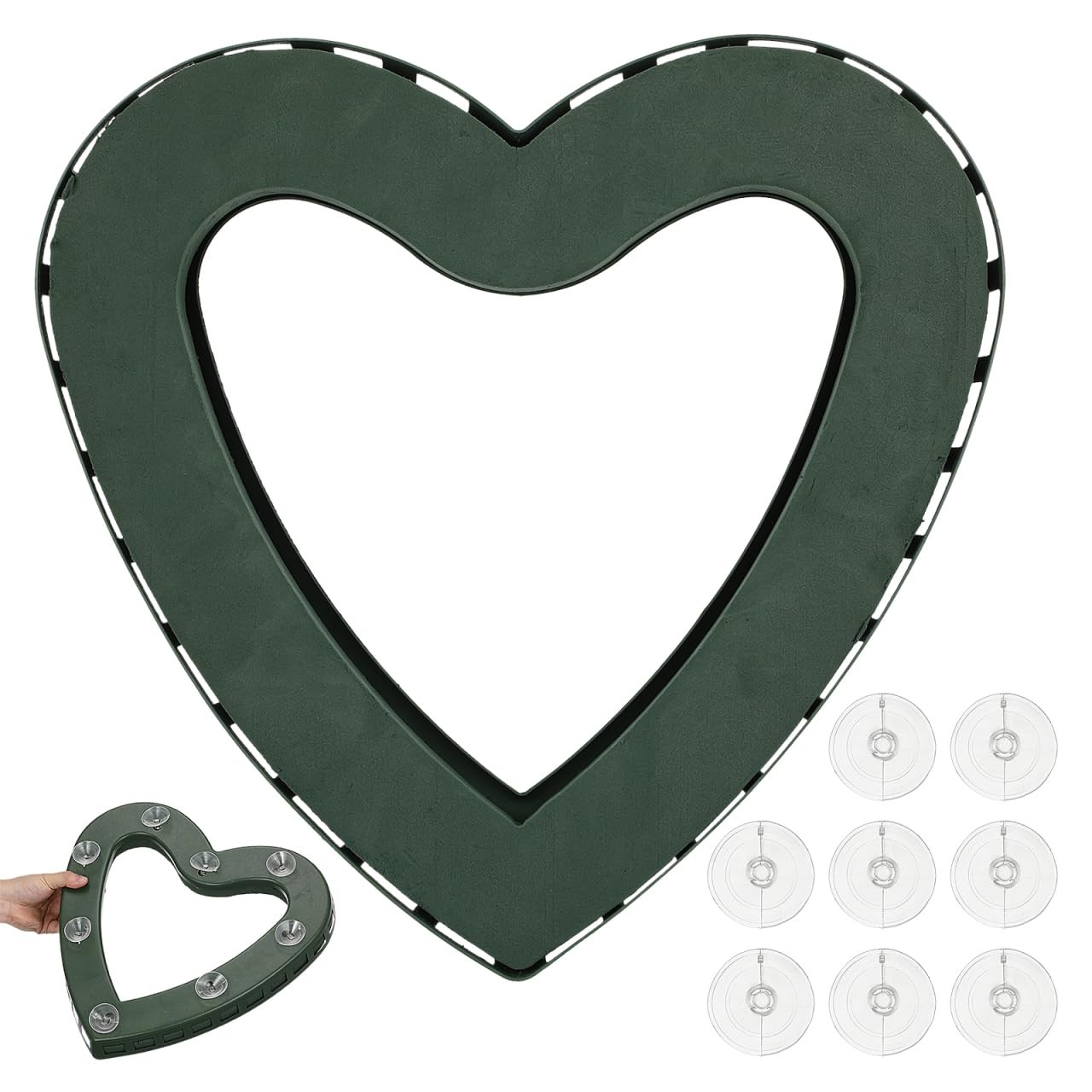 Heart Shaped Floral Foam Cage Suction Cup Fresh Artificial Dry Wet Holder