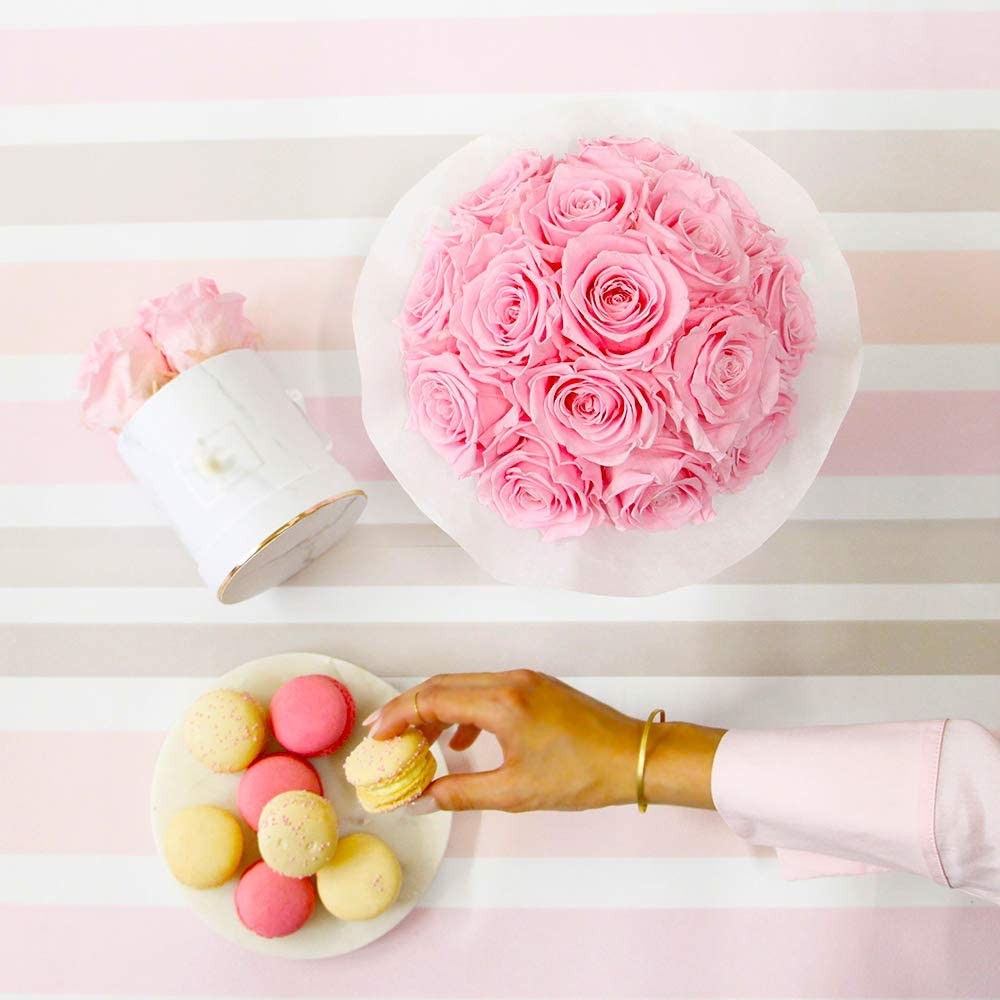 12 PCS Artificial Flowers Pink Roses Fake Silk Flowers Long Stem Artificial R…